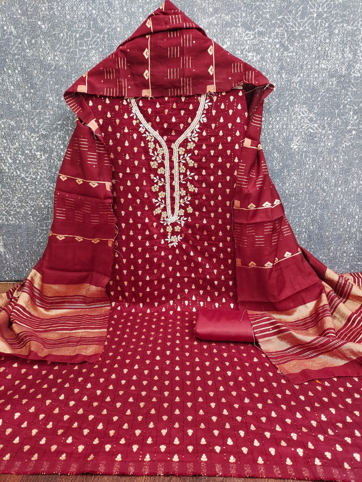 Designer Saheeli Chanderi Zakard Crosset Dress Material Collection 