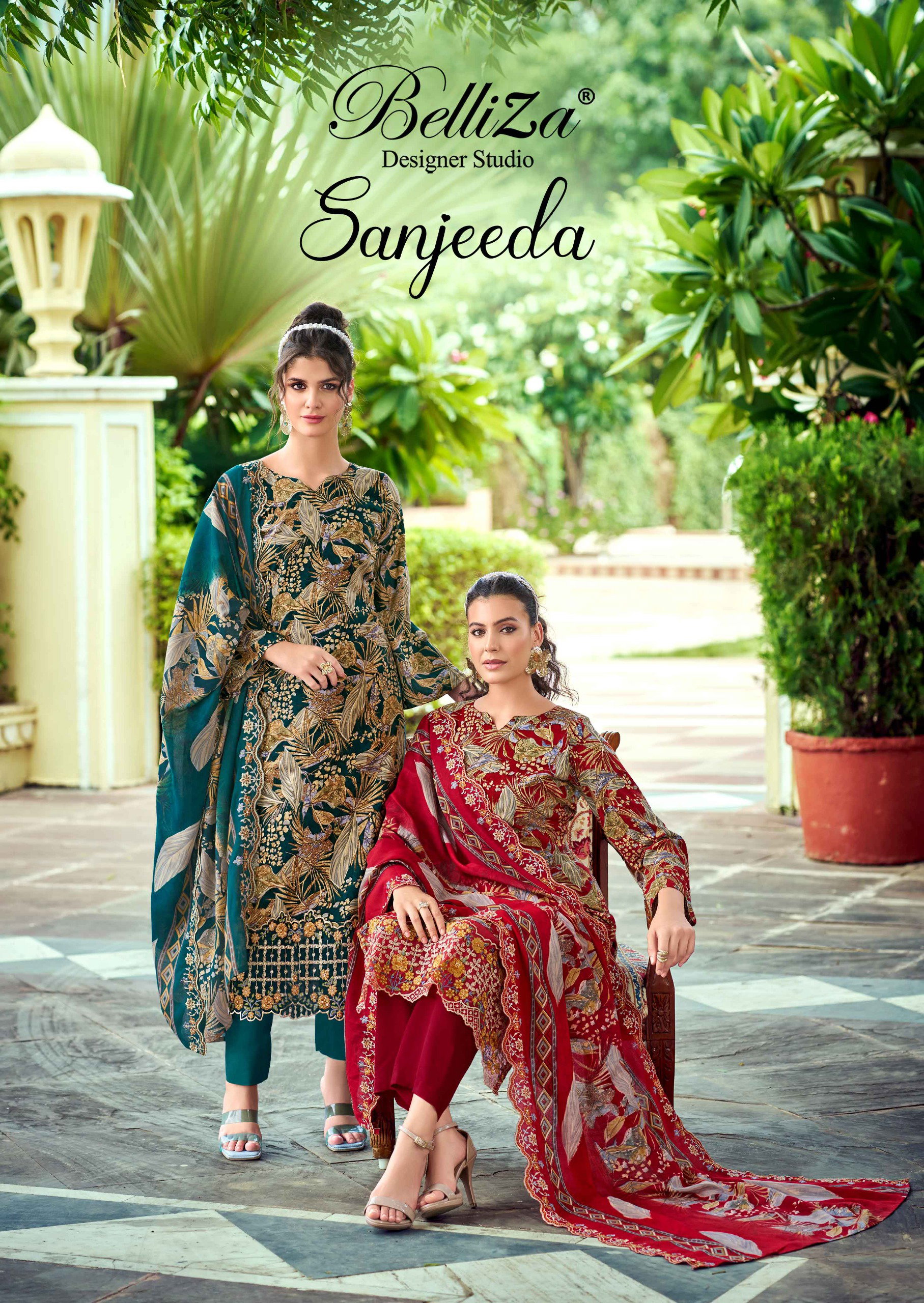 Belliza Sanjeeda Vol 1 Viscose Rayon Digital Print Dress Material Collection