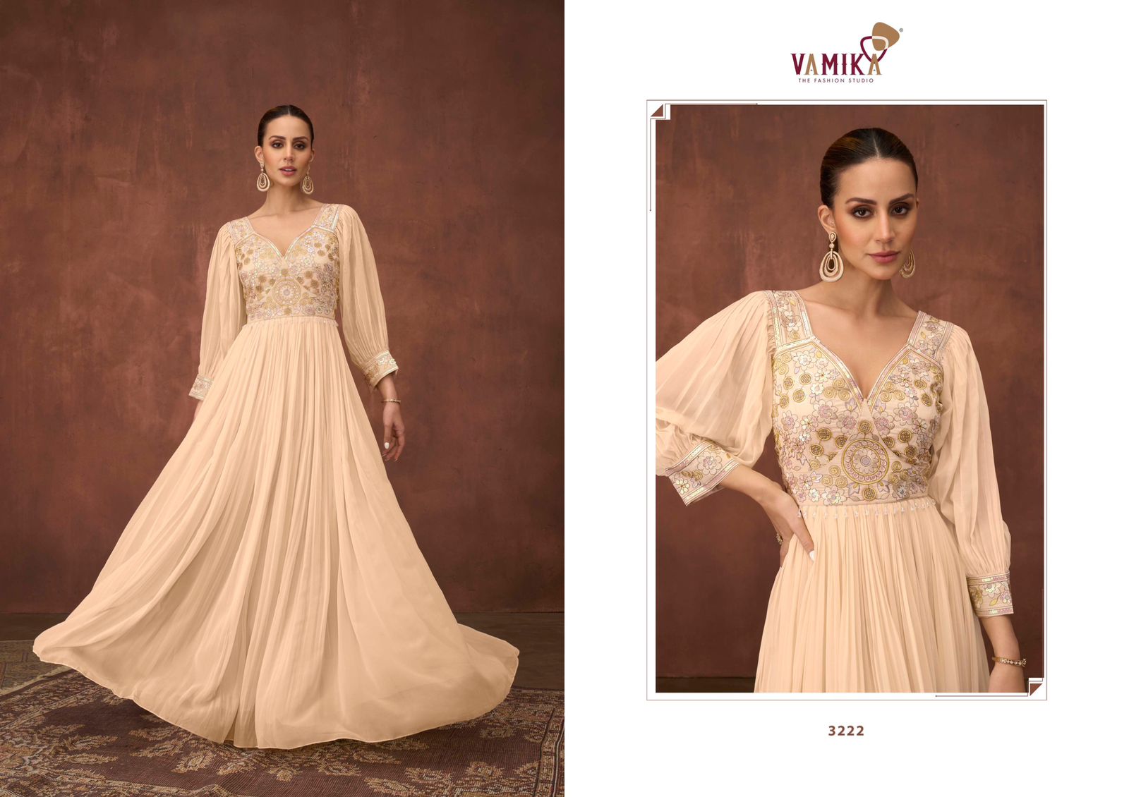 Vamika Sui Dhaga Vol 6 Heavy Viscose Georgette Embroidery Party Wear Gown