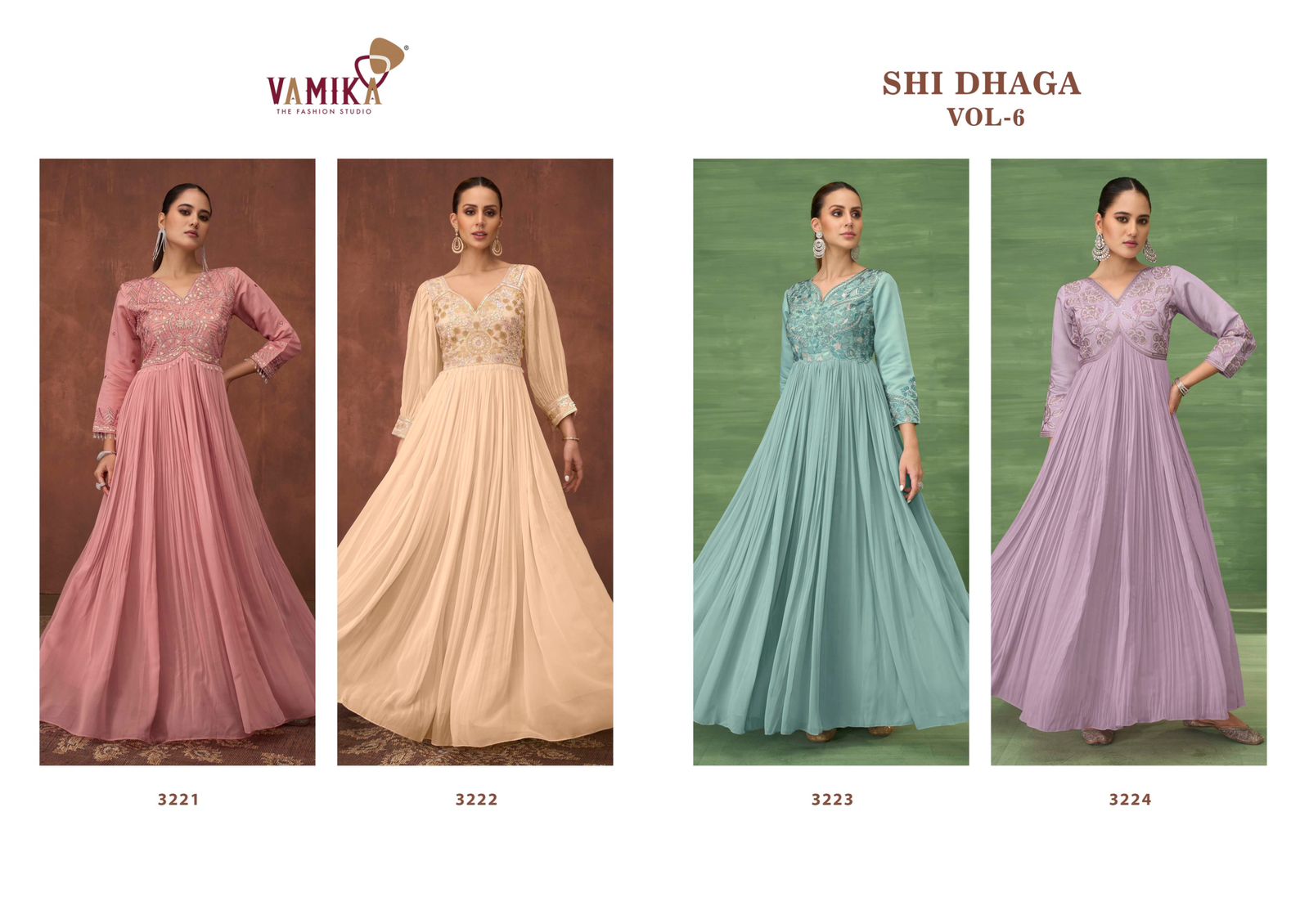 Vamika Sui Dhaga Vol 6 Heavy Viscose Georgette Embroidery Party Wear Gown