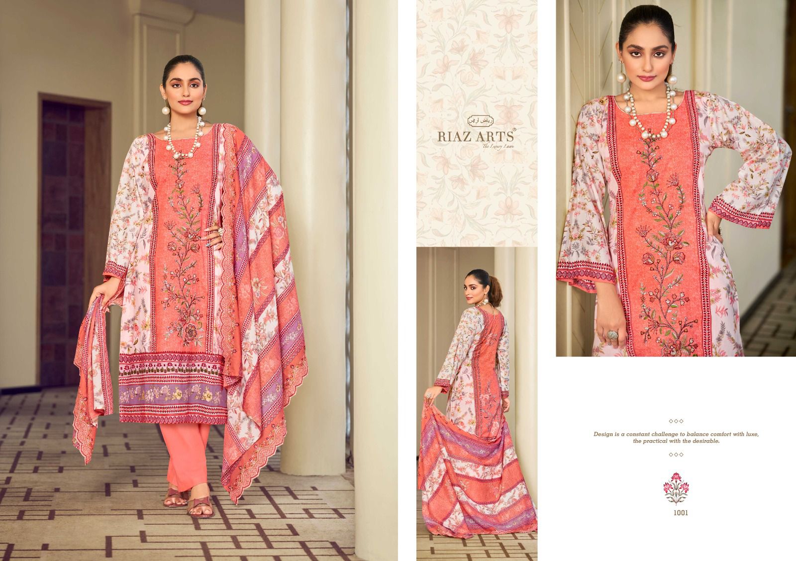 Riaz Arta Bin Saeed Original Cambric Cotton With Print Dress Material Collection