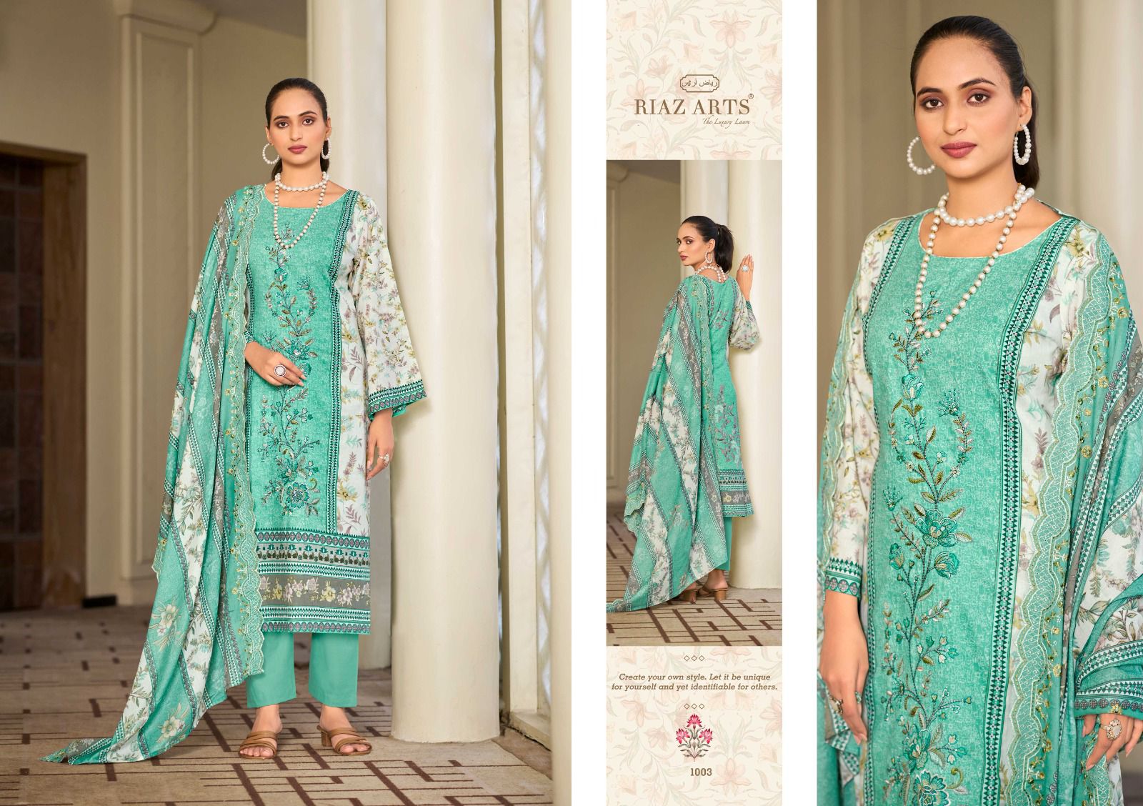 Riaz Arta Bin Saeed Original Cambric Cotton With Print Dress Material Collection