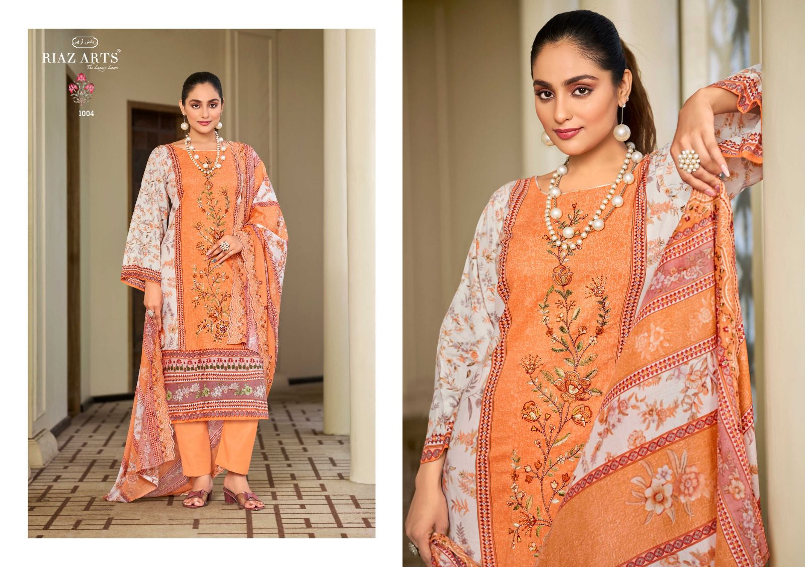 Riaz Arta Bin Saeed Original Cambric Cotton With Print Dress Material Collection