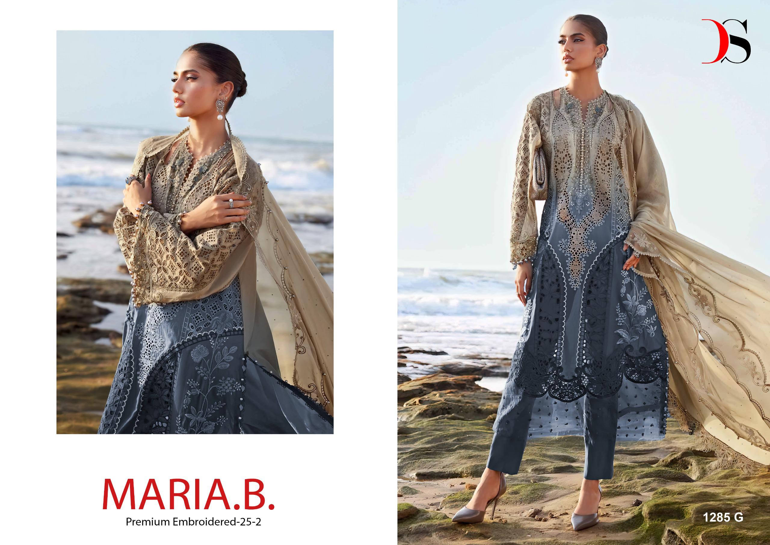 Deepsy Maria B 1285 E To H Cotton With Embroidery Pakistani Salwar Kameez