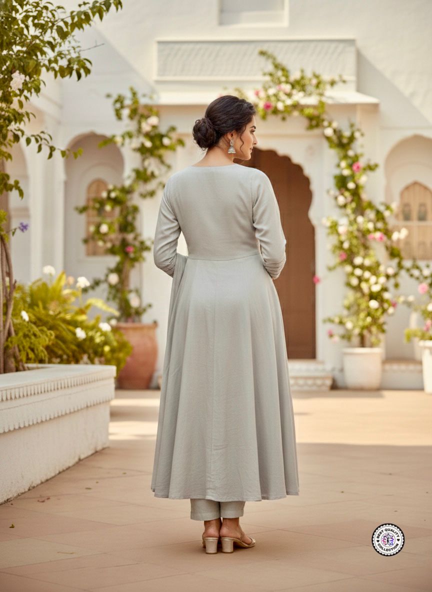 Lekha KL 6036 Muslin Cotton Embroidery Border Cut Work Kurti Bottom With Dupatta