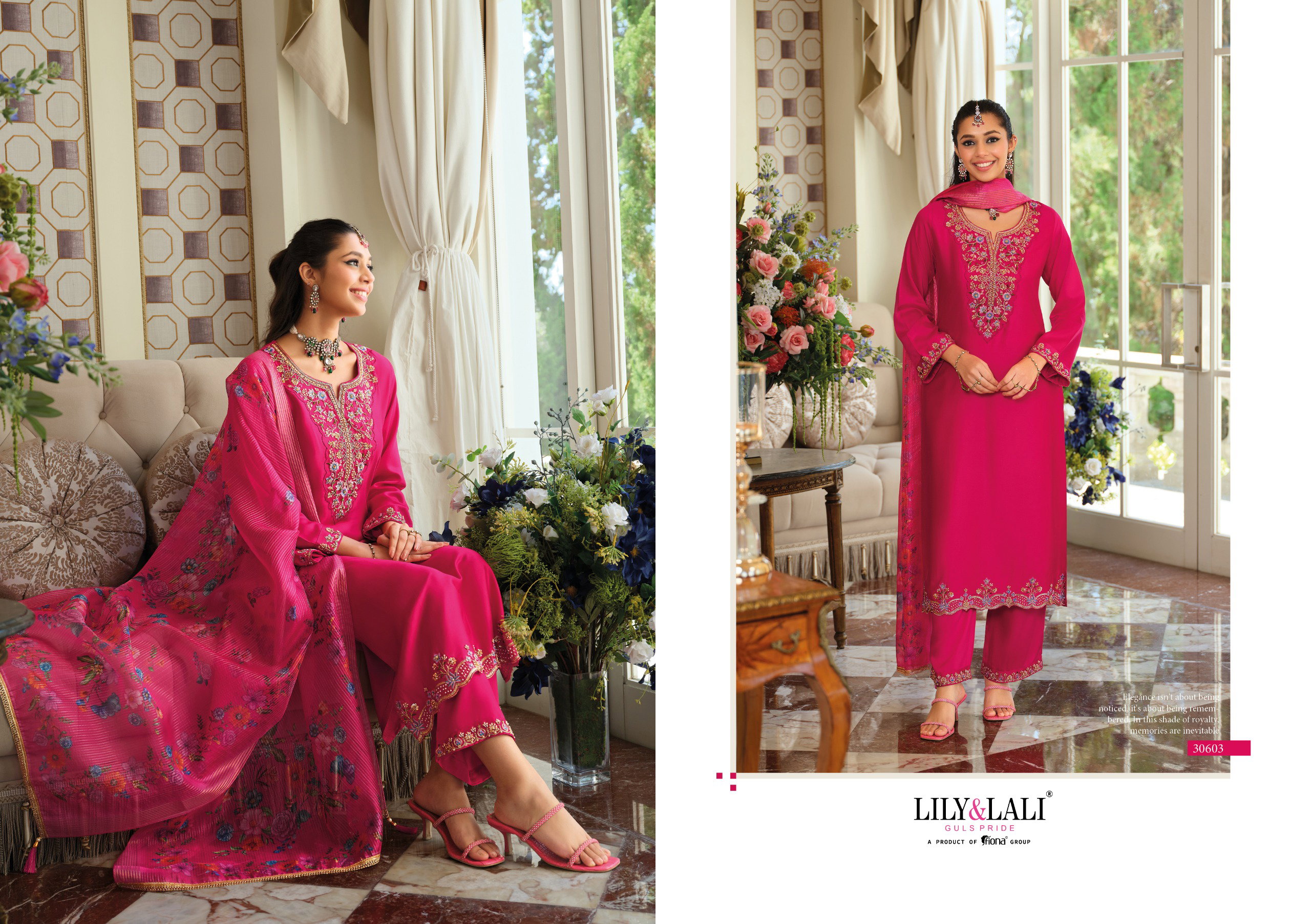 Lily And Lali Jennifer Pure Viscose Gaji Silk Hand Work Kurti Bottom With Dupatta