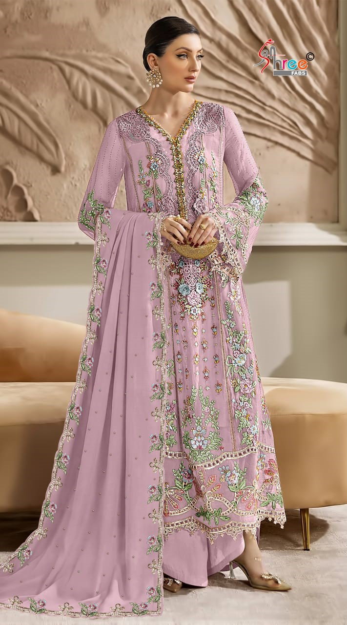 Shree Sf 5538 L To O Faux Georgette With Embroidery Pakistani Salwar Kameez