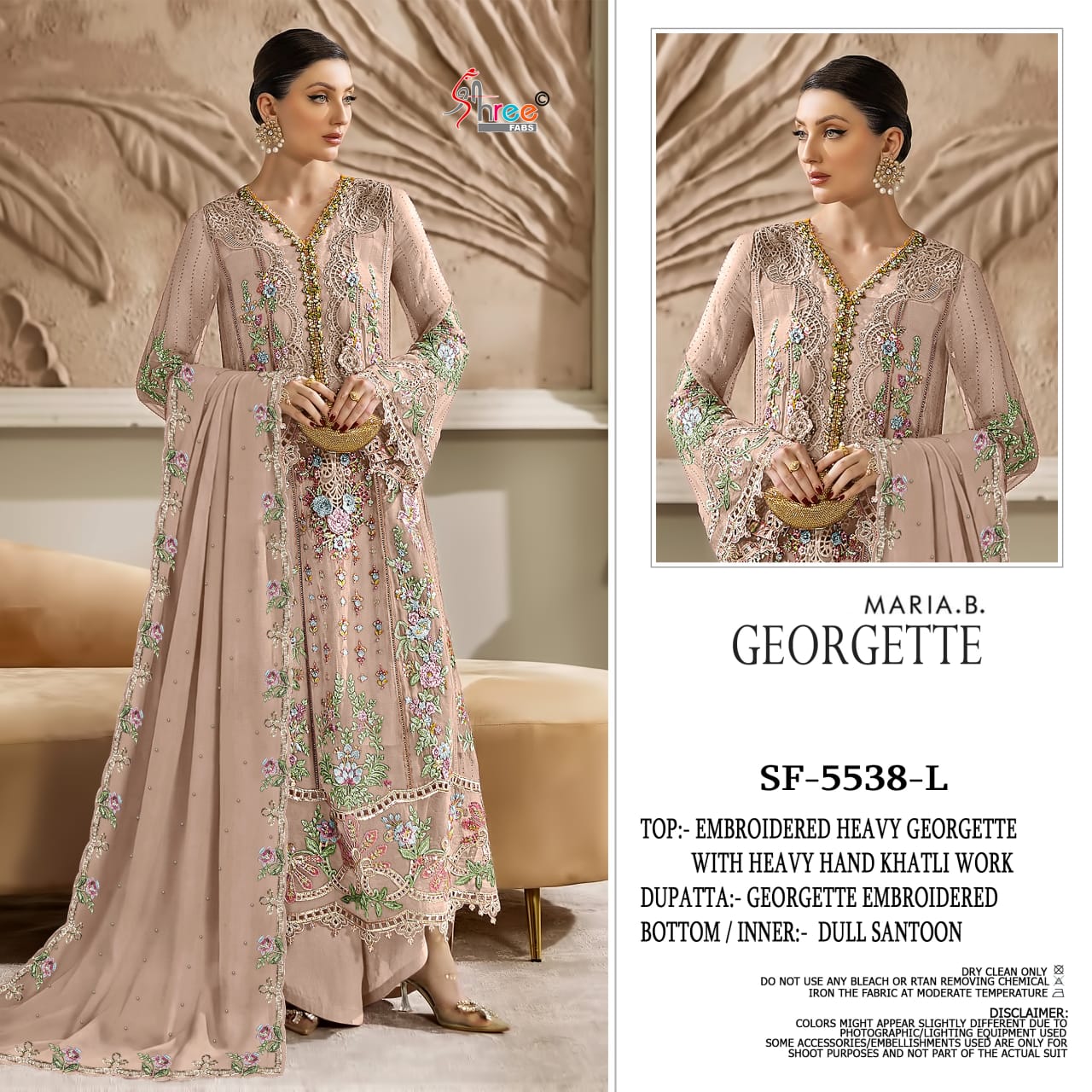 Shree Sf 5538 L To O Faux Georgette With Embroidery Pakistani Salwar Kameez