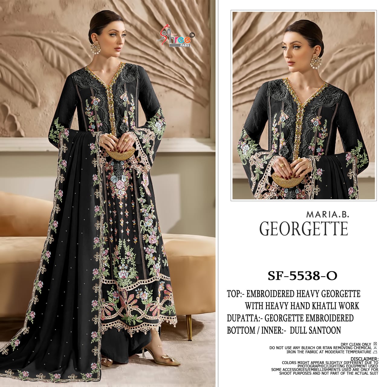 Shree Sf 5538 L To O Faux Georgette With Embroidery Pakistani Salwar Kameez