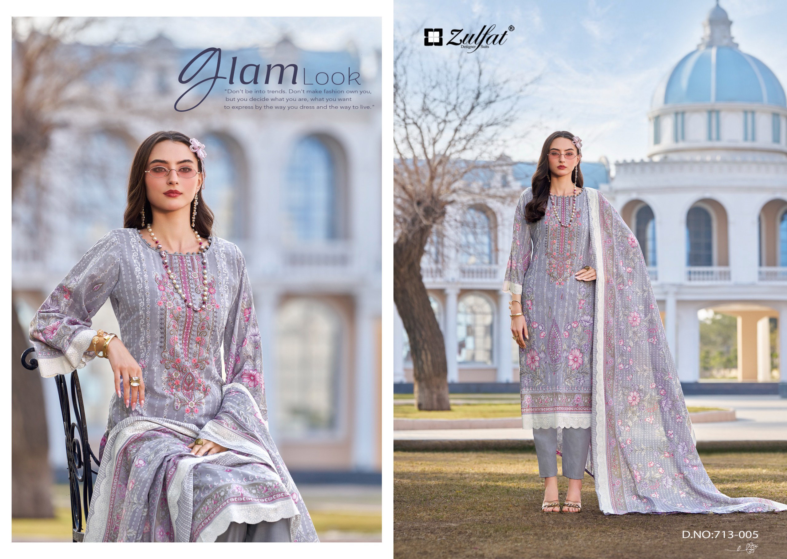 Zulfat Sana Safina Vol 3 Cotton With Embroidered Dress Material