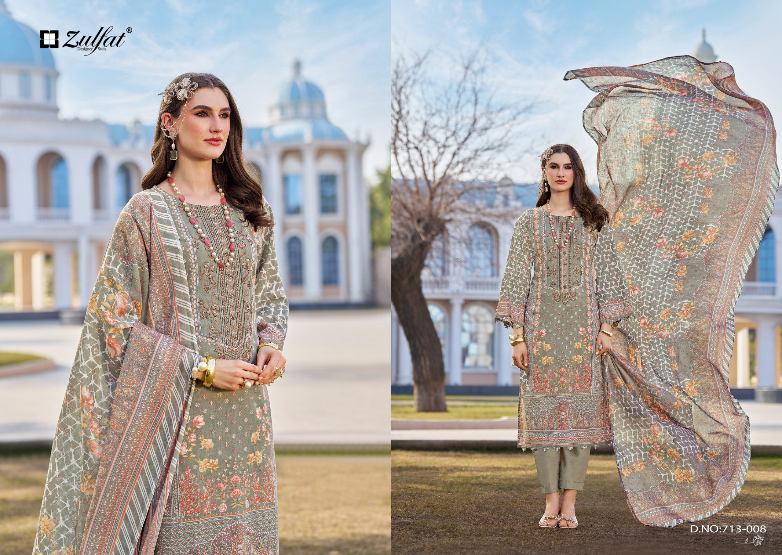 Zulfat Sana Safina Vol 3 Cotton With Embroidered Dress Material