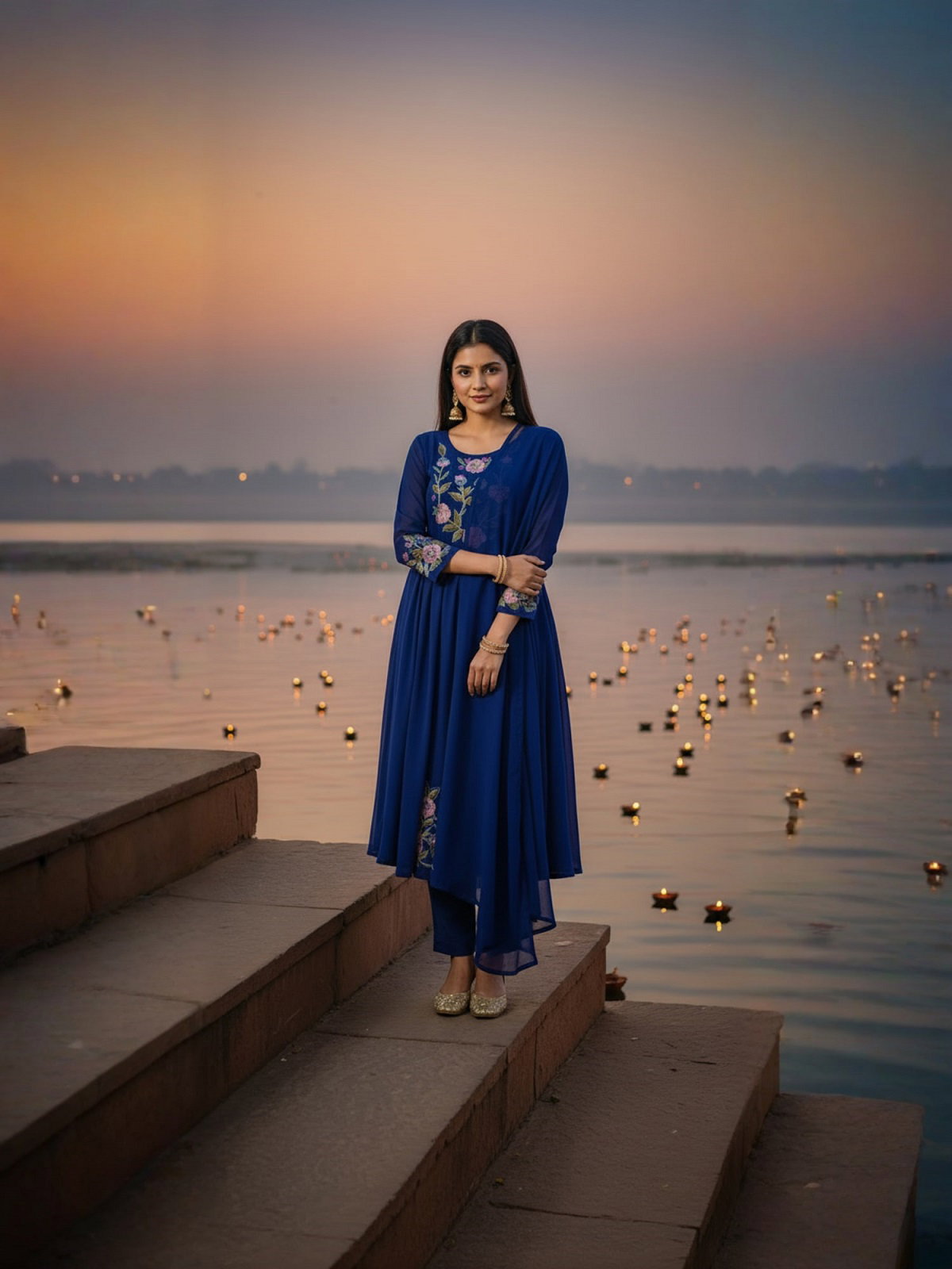 Navya Kurti 208 Party Wear Embroidery Worked Silk Blend Kurti with Pant and Dupatta Set