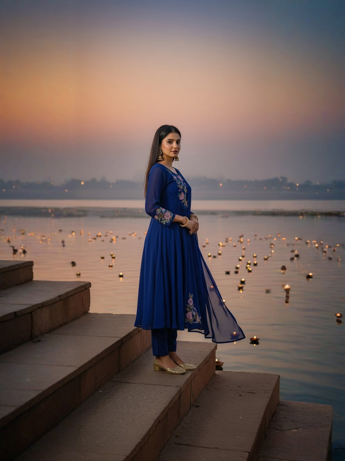 Navya Kurti 208 Party Wear Embroidery Worked Silk Blend Kurti with Pant and Dupatta Set