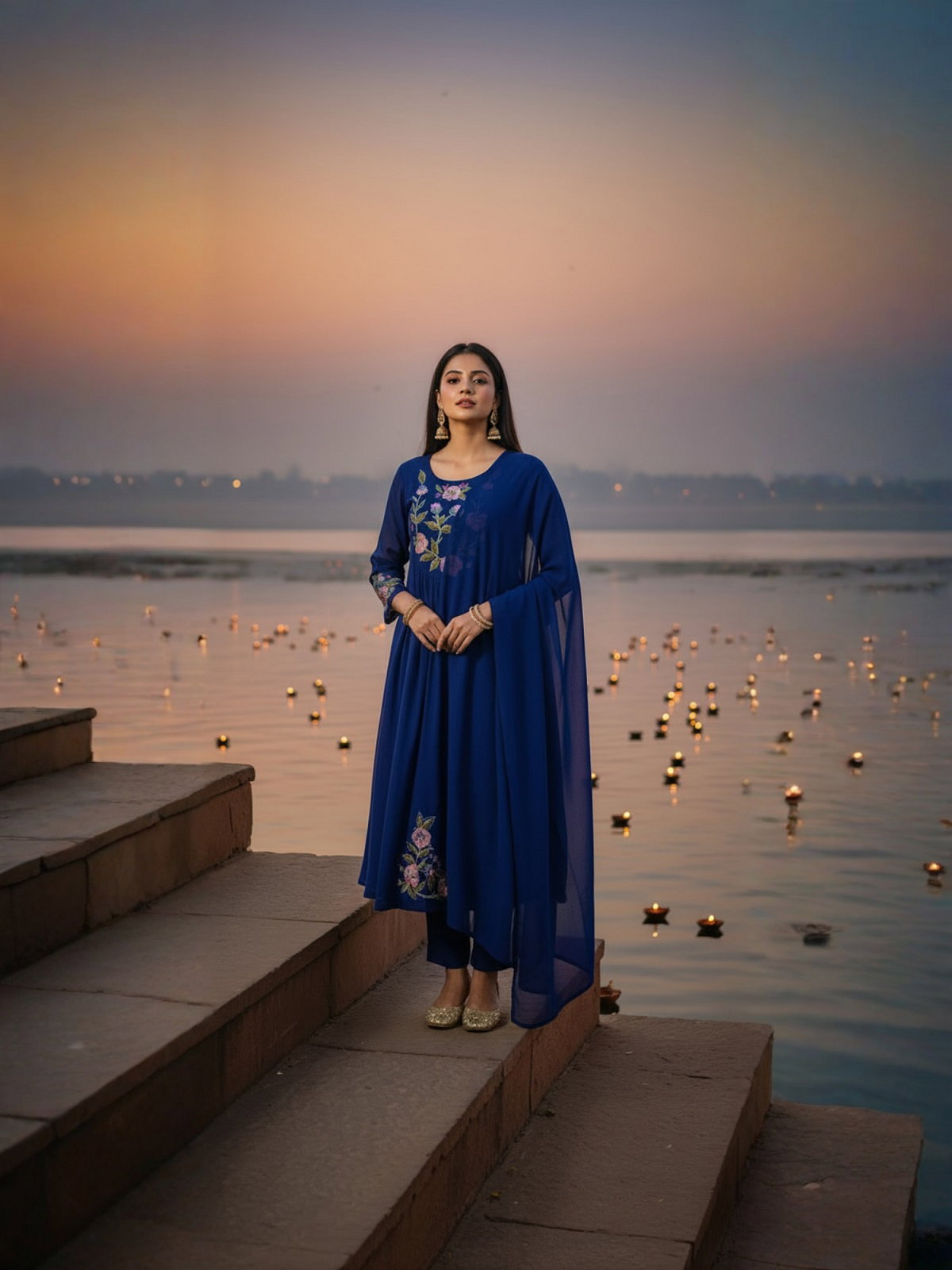 Navya Kurti 208 Party Wear Embroidery Worked Silk Blend Kurti with Pant and Dupatta Set