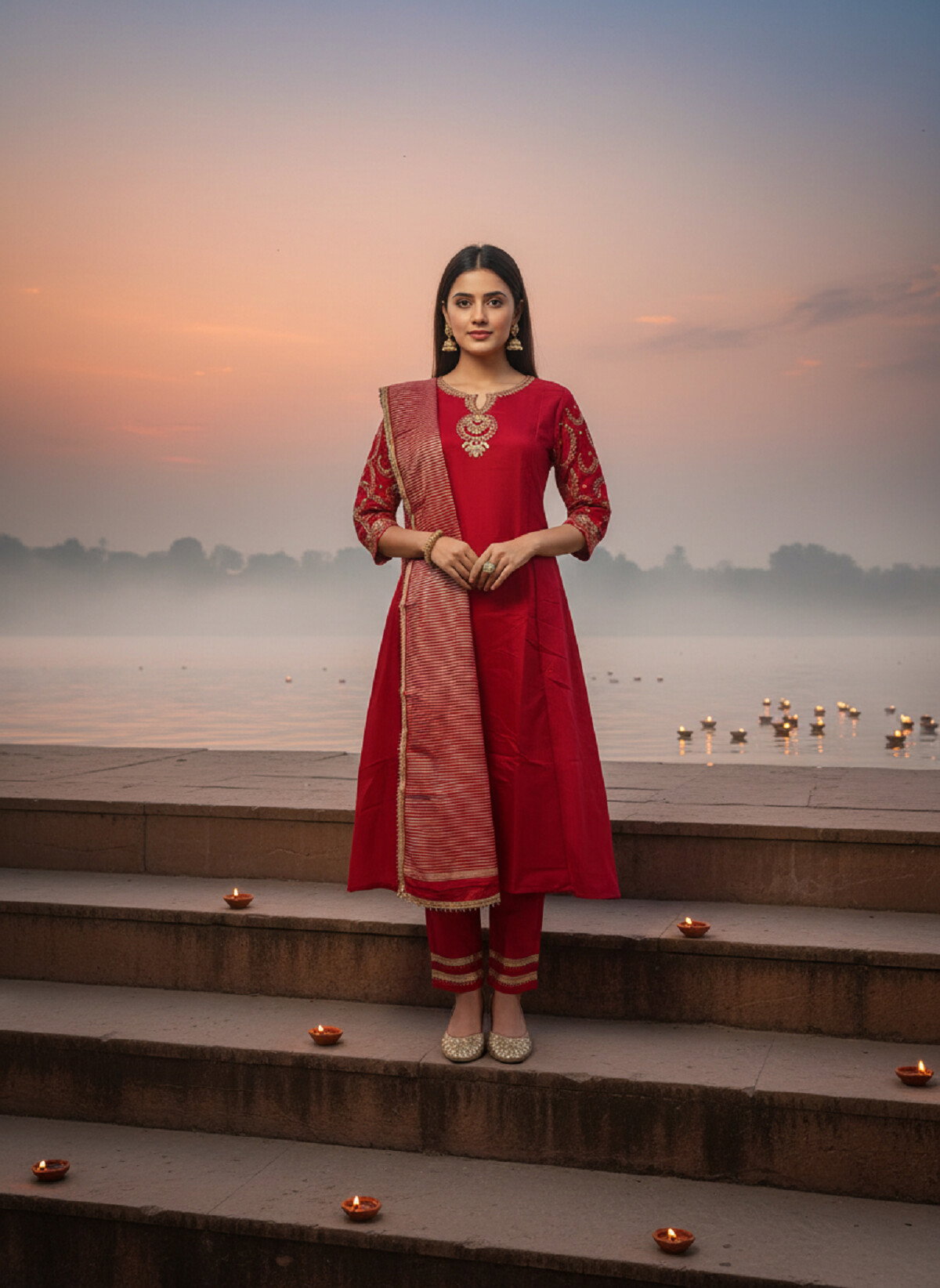 Navya Kurti 209 Party Wear Embroidery Worked Silk Kurti with Pant and Dupatta Set