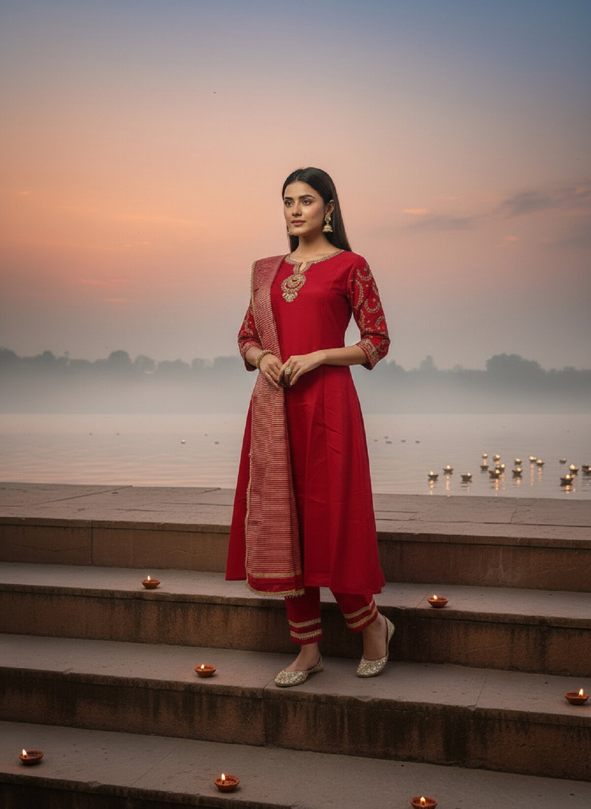 Navya Kurti 209 Party Wear Embroidery Worked Silk Kurti with Pant and Dupatta Set
