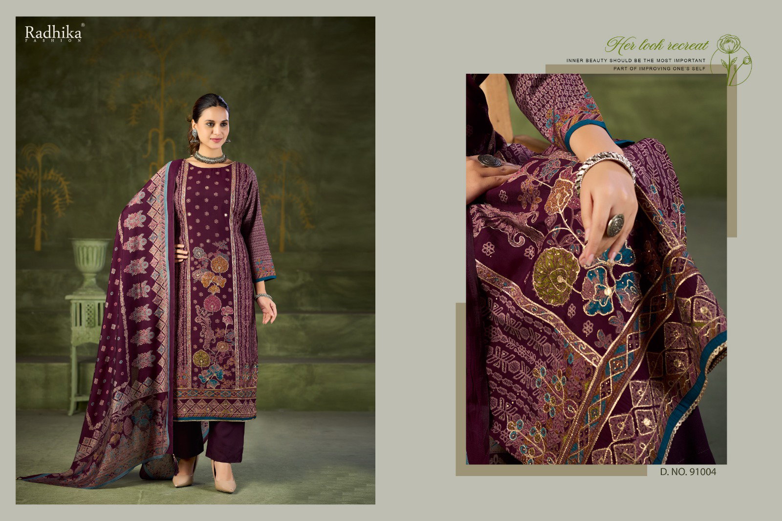 Radhika Azara Beauty Silk Vol 9 Modal Muslin Print Dress Material
