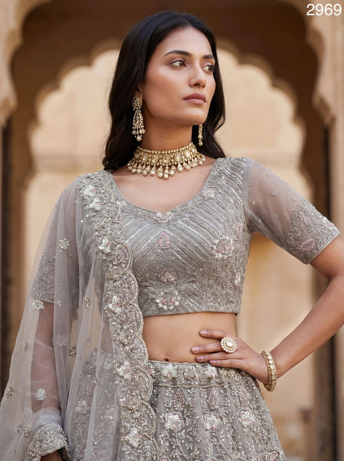 Anjani 2969 Designer Embroidered Party Wear Lehenag Choli Collection 