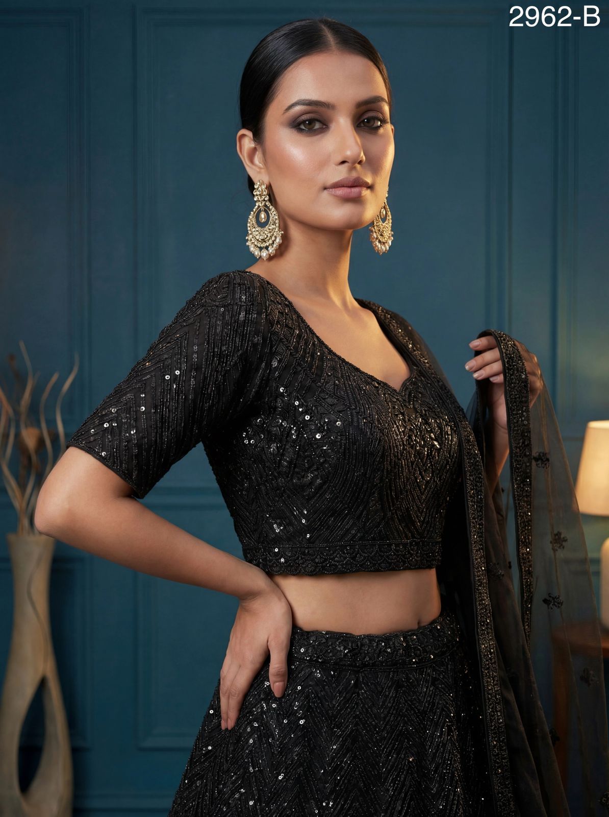 Anjani 2962 Attractive Sequince and Golden Pati Work Wedding Lehenga Choli Collection 