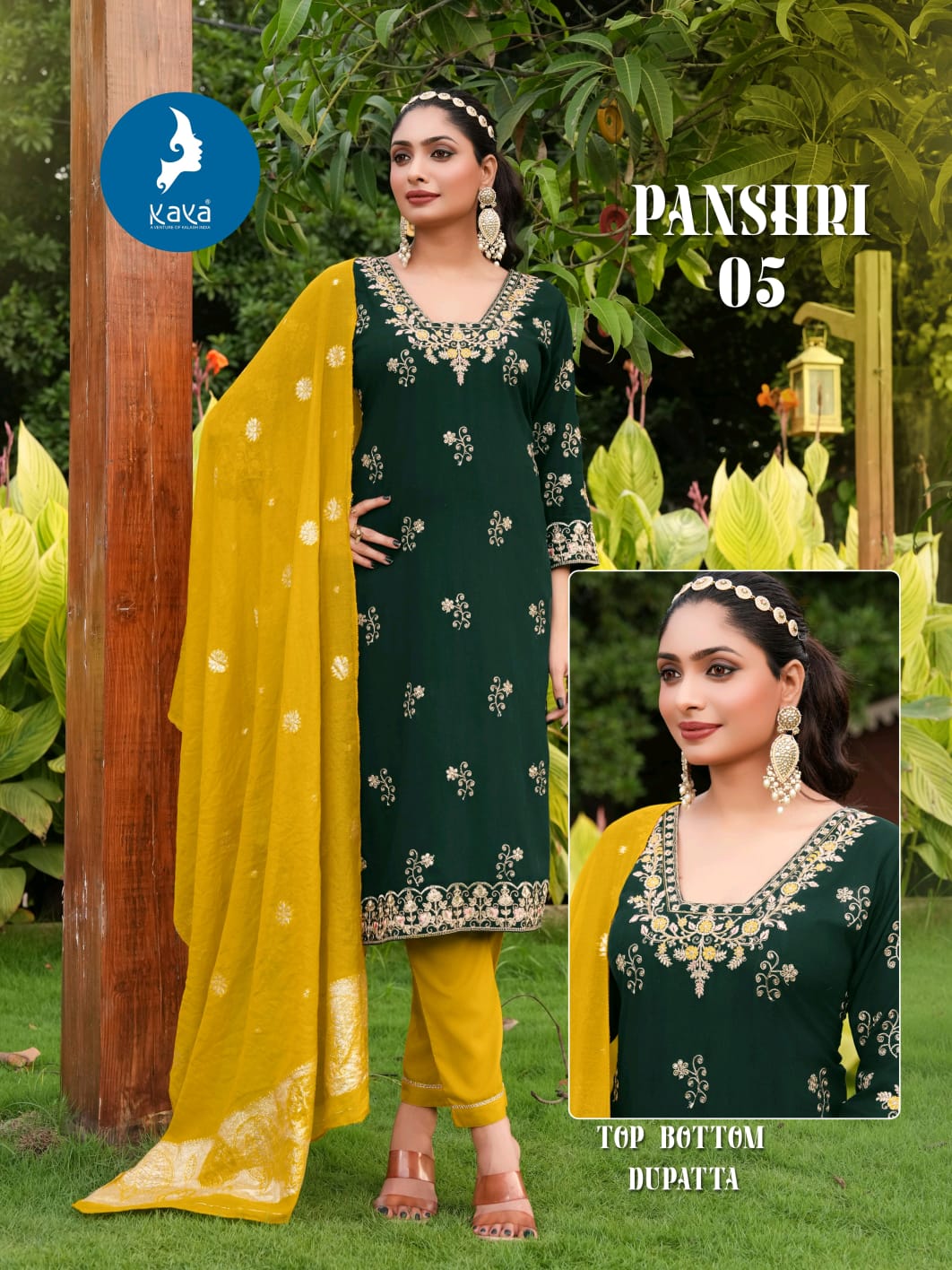Kaya Panshri Rayon With Work Festival Wear Kurti Pant And Dupatta