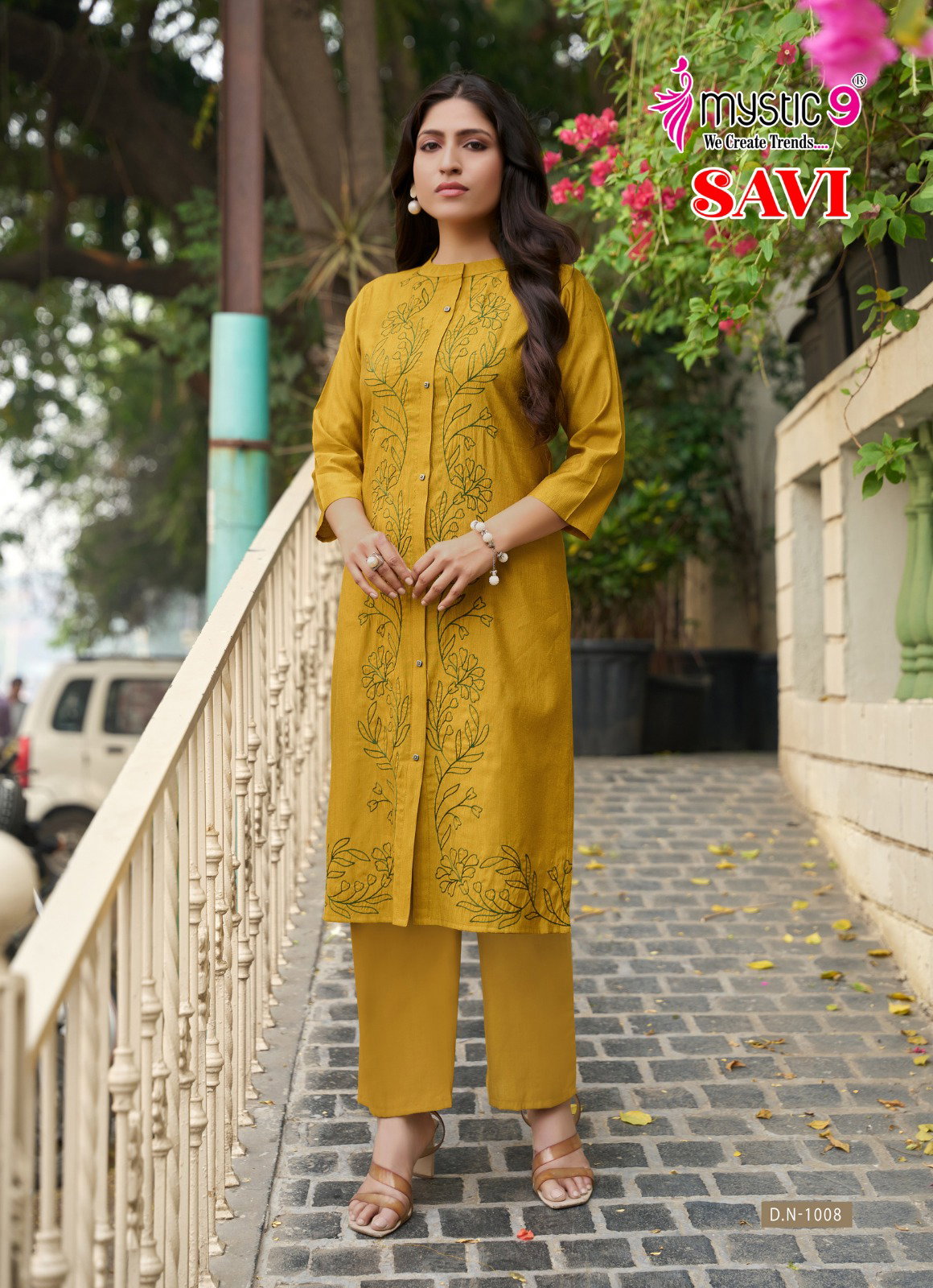 Mystic 9 Savi Vol 1 Vertican Embroidery Kurti Bottom With Dupatta