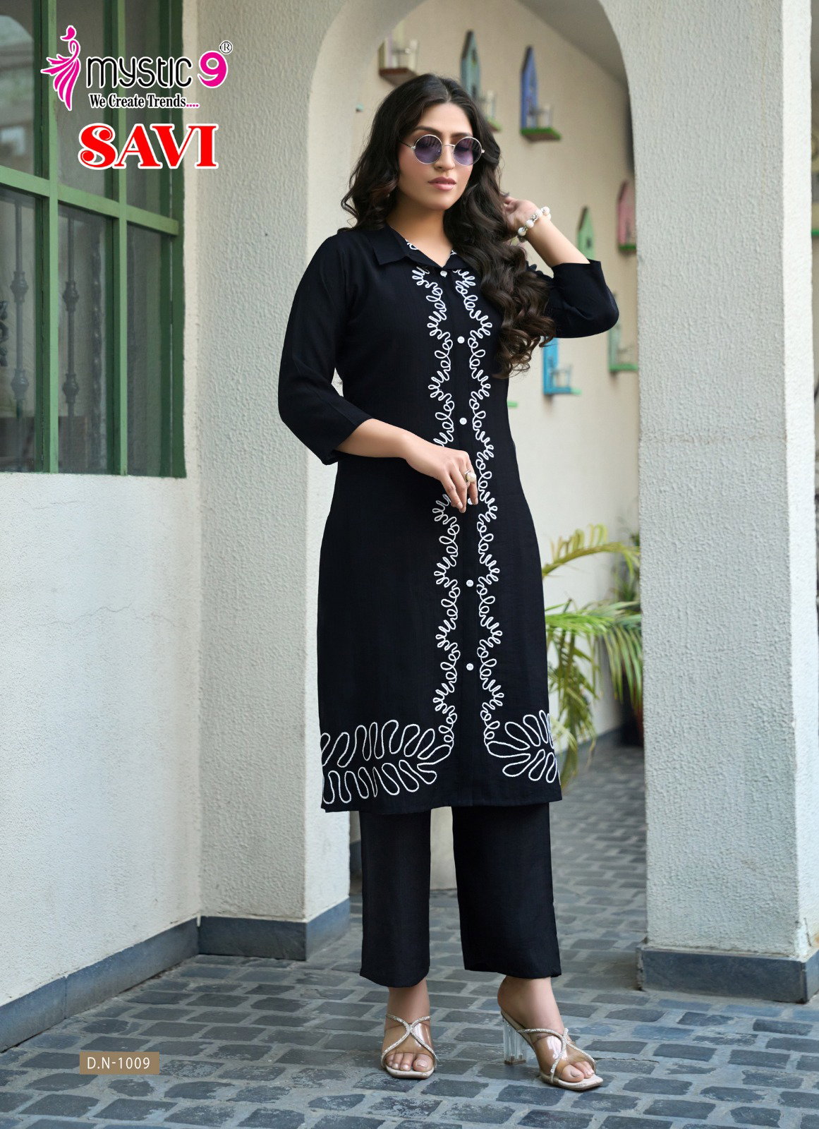 Mystic 9 Savi Vol 1 Vertican Embroidery Kurti Bottom With Dupatta