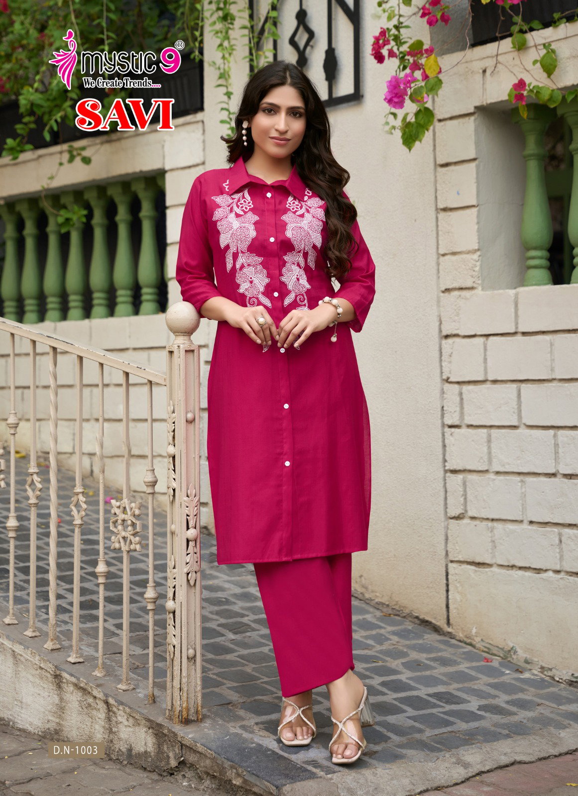 Mystic 9 Savi Vol 1 Vertican Embroidery Kurti Bottom With Dupatta