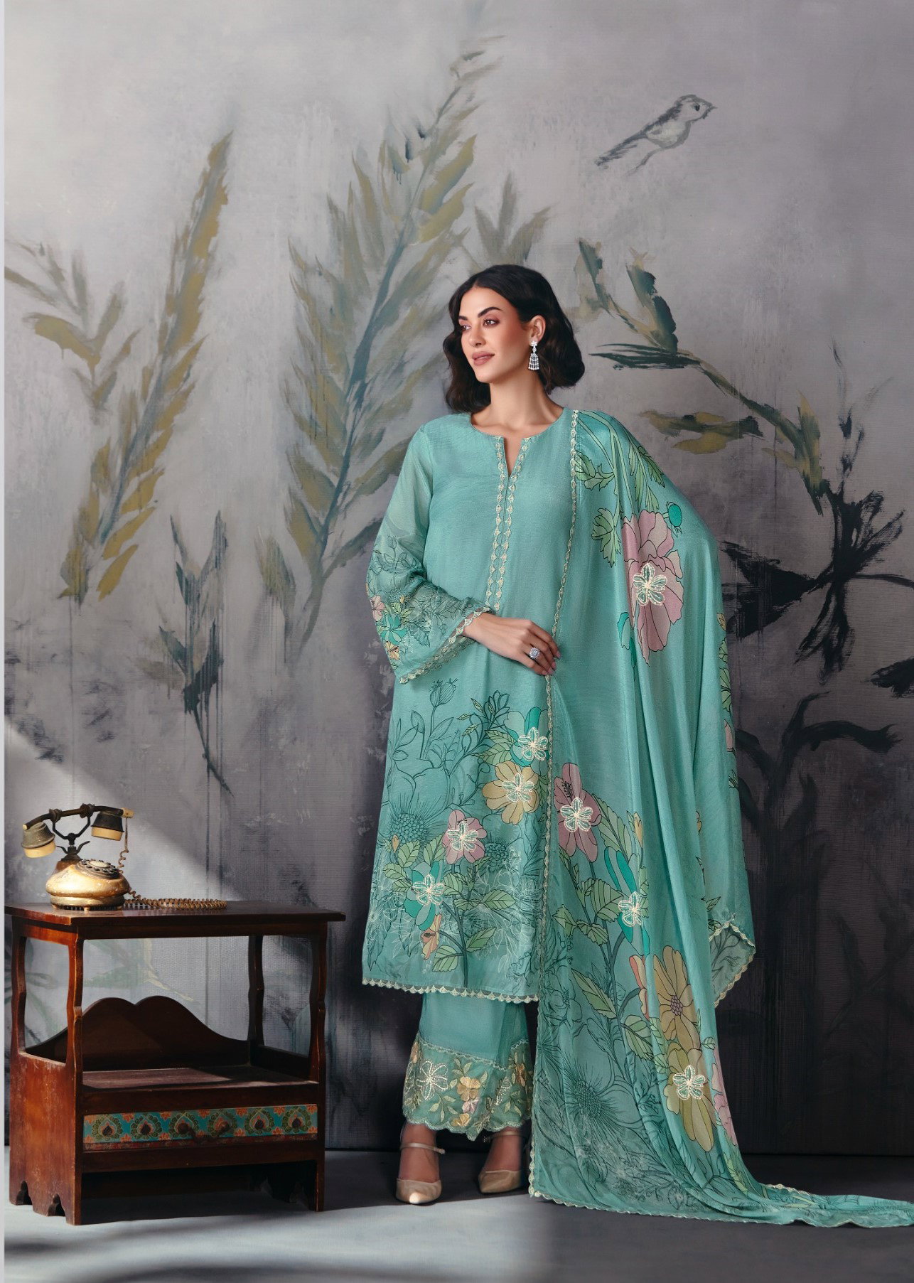 Kimora Heer Pyaar Muslin Digital Print With Embroidery Salwar Kameez