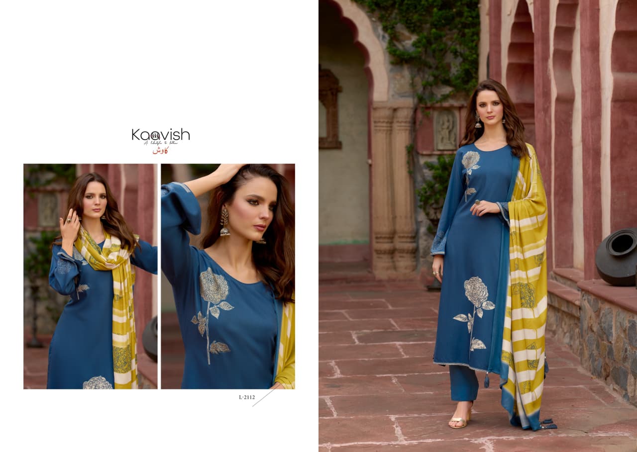 Kaavish Lazina Jam Cotton Digital Print With Work Dress Material