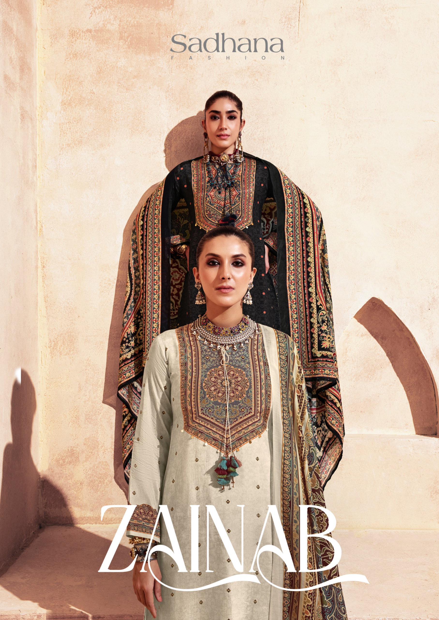 Sadhana Zainab Bemberg Muslin Silk Digital Print With Work Salwar Kameez