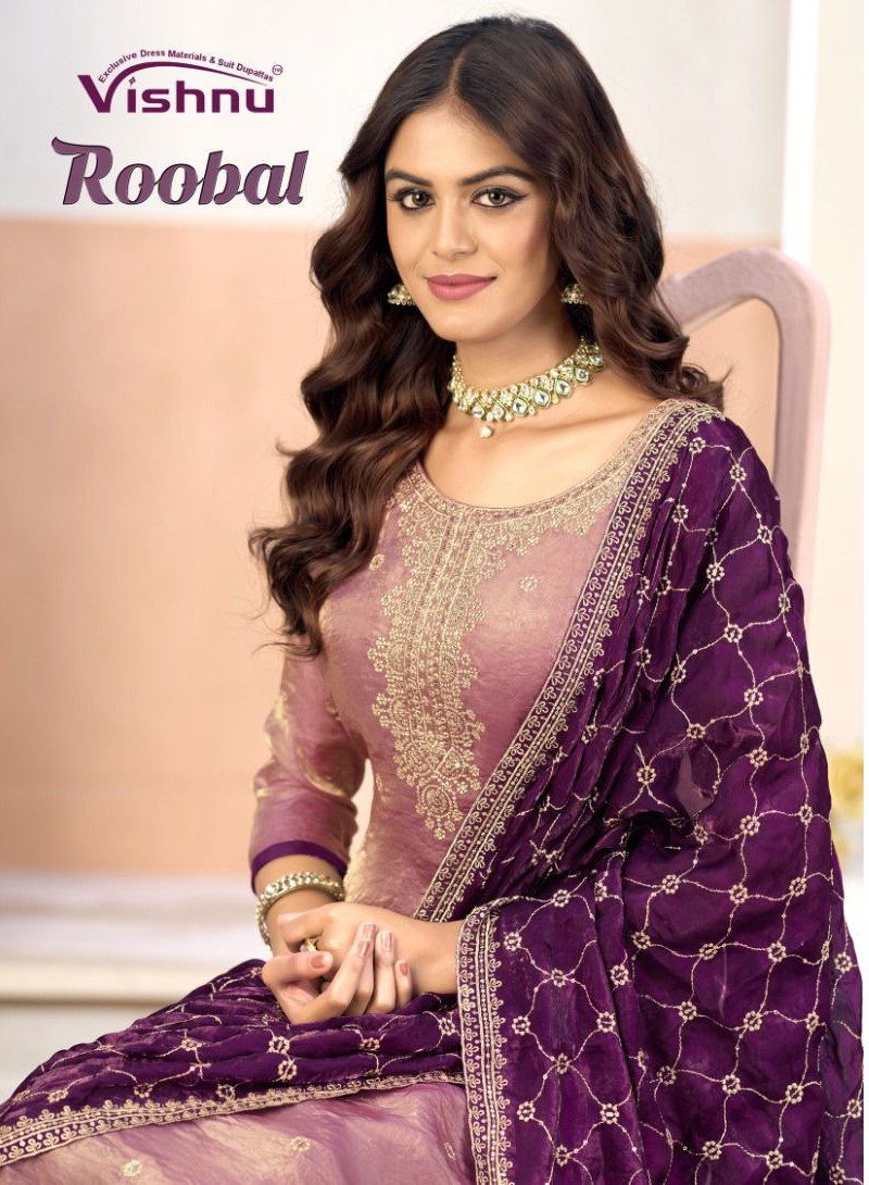 Vishnu Roobal Frendy Silk With Work Designer Dress Material Collection