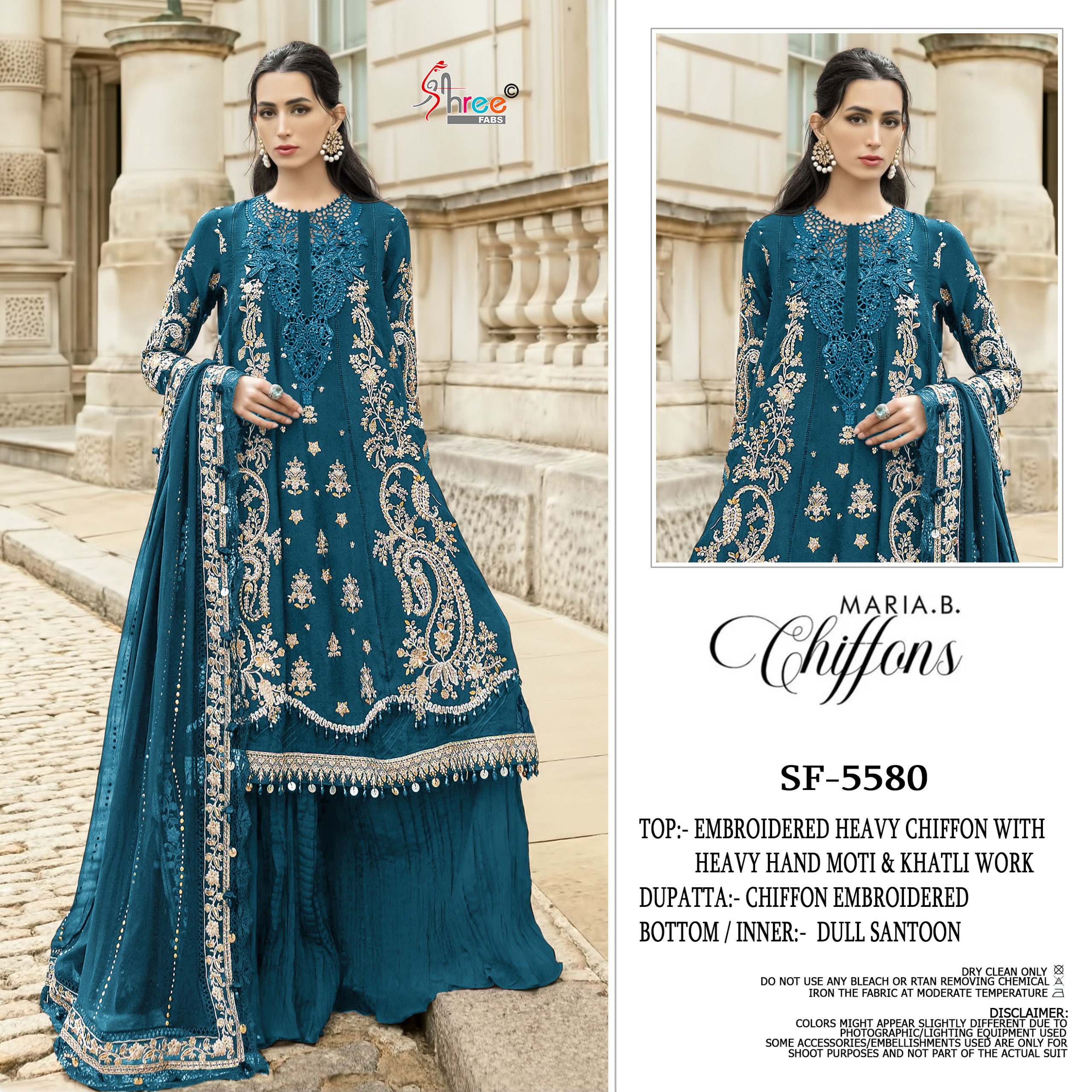 Shree Sf 5580 A To D Chiffon With Embroidery Pakistani Salwar Kameez