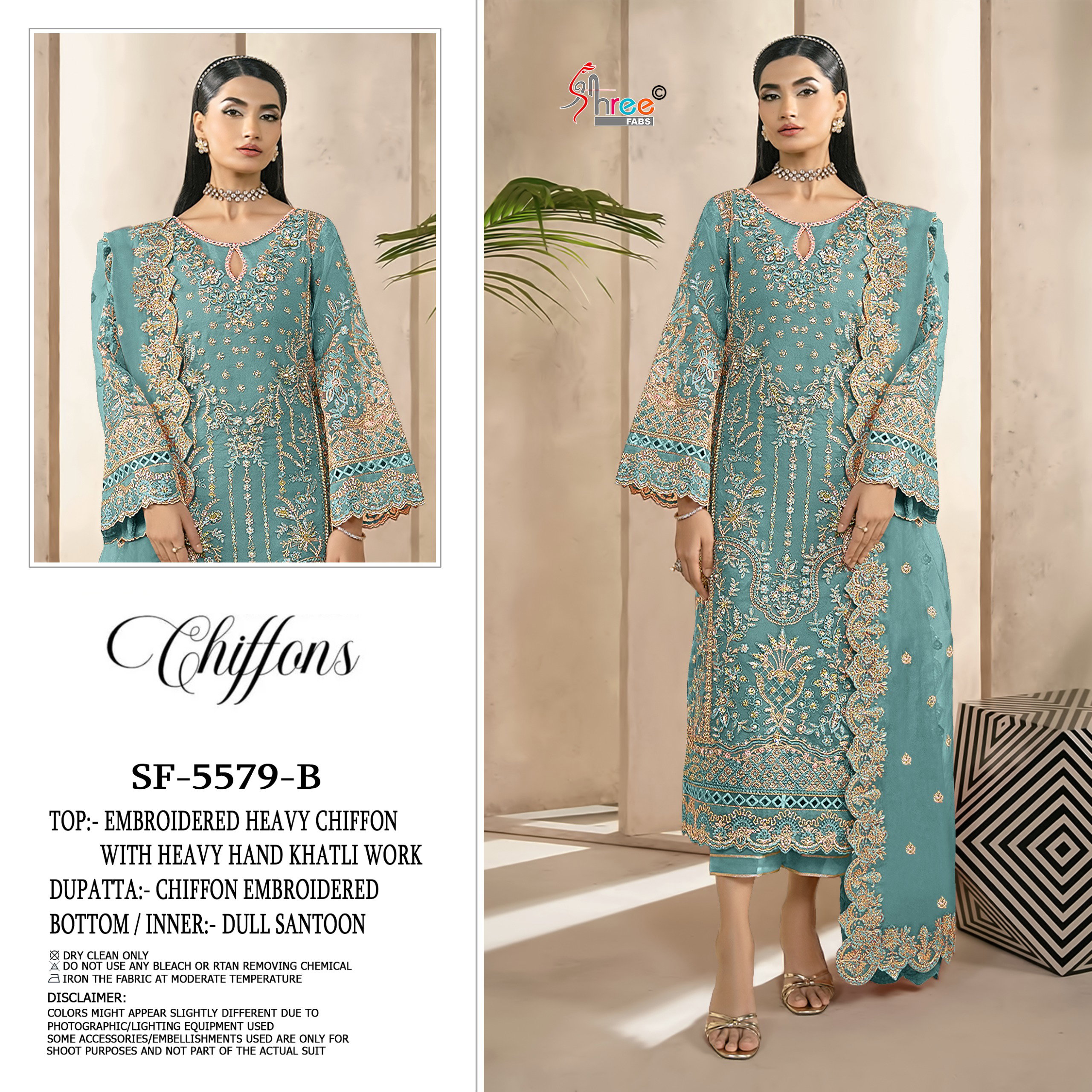Shree Sf 5579 A To D Chiffon With Embroidery Pakistani Salwar Kameez