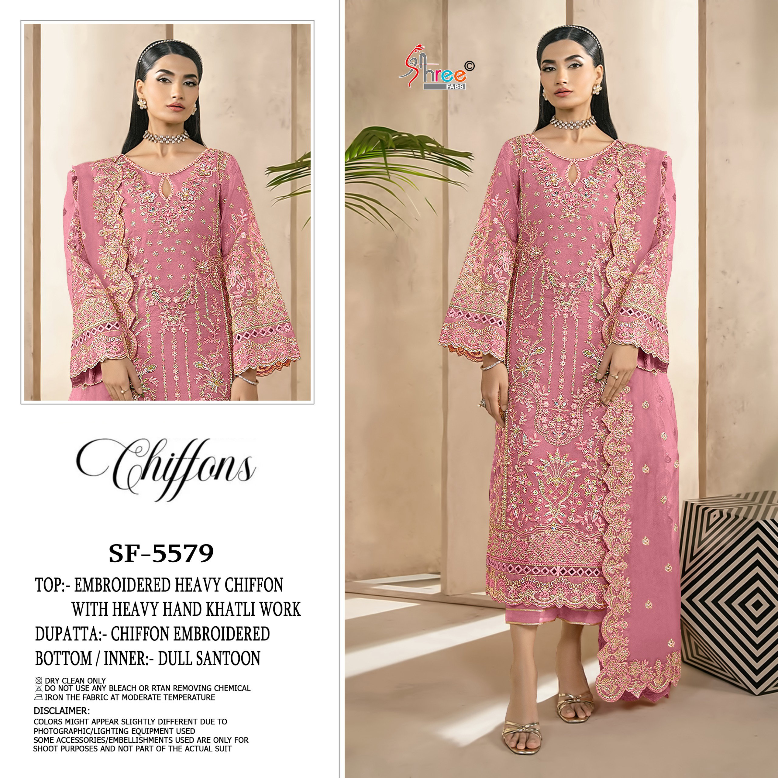 Shree Sf 5579 A To D Chiffon With Embroidery Pakistani Salwar Kameez