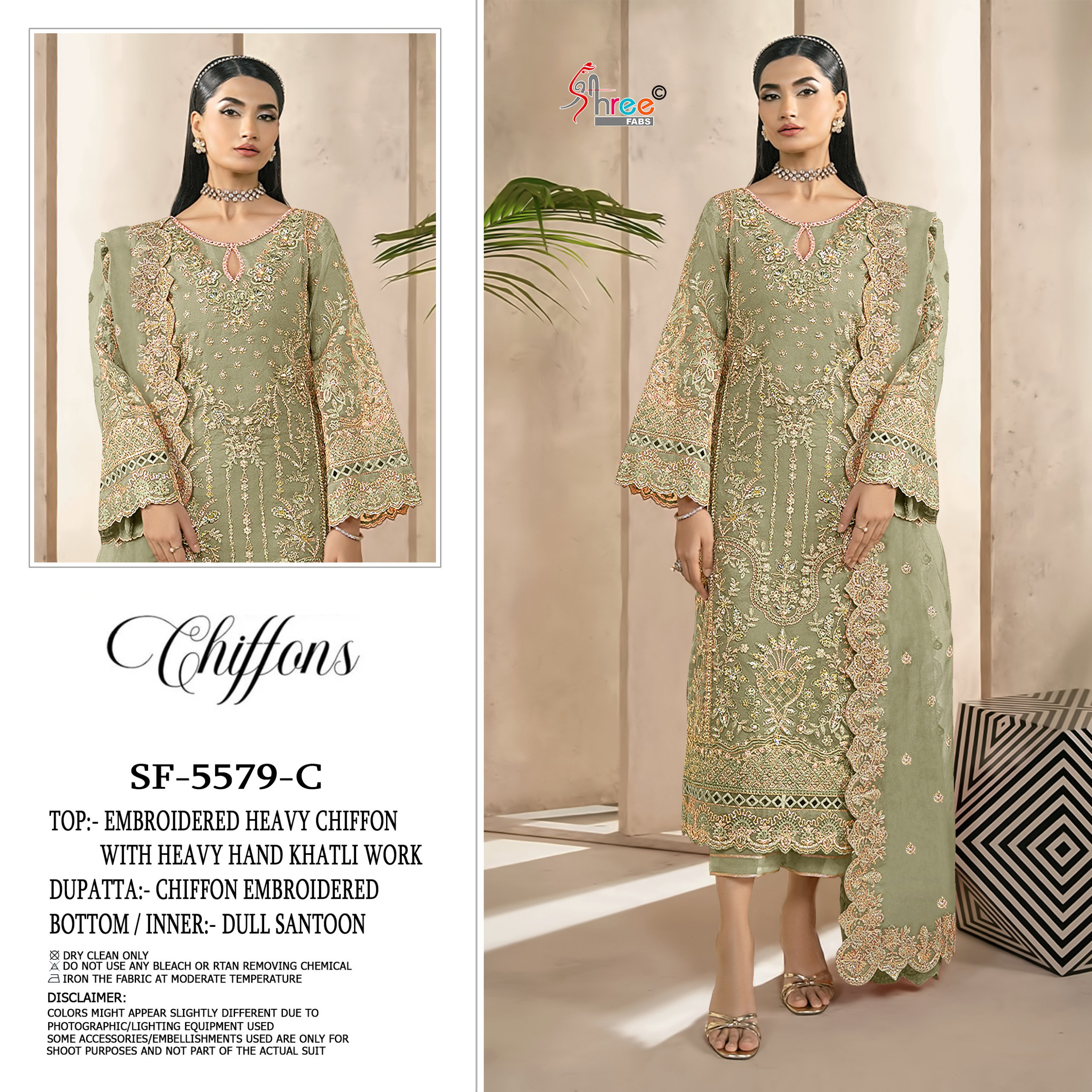 Shree Sf 5579 A To D Chiffon With Embroidery Pakistani Salwar Kameez