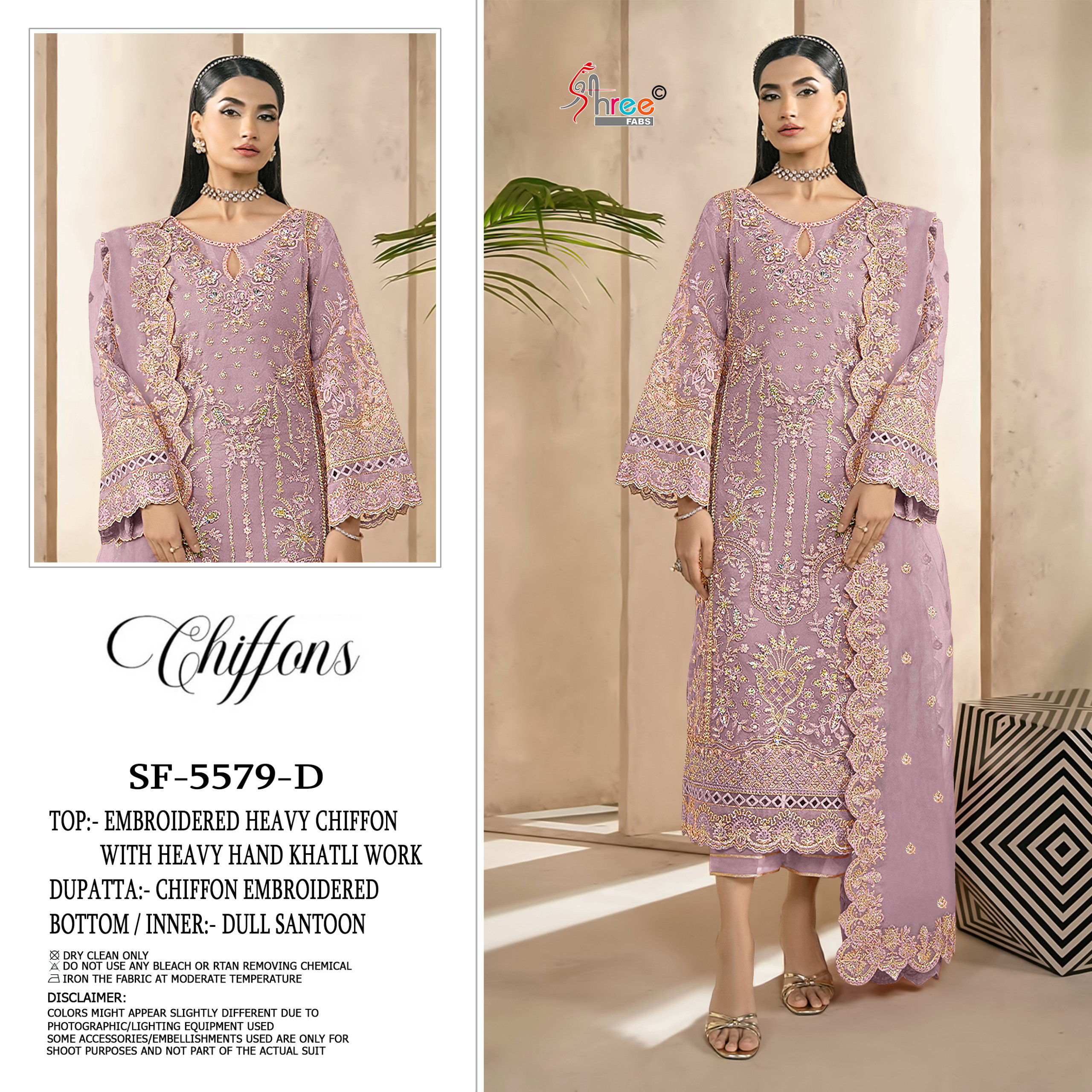 Shree Sf 5579 A To D Chiffon With Embroidery Pakistani Salwar Kameez