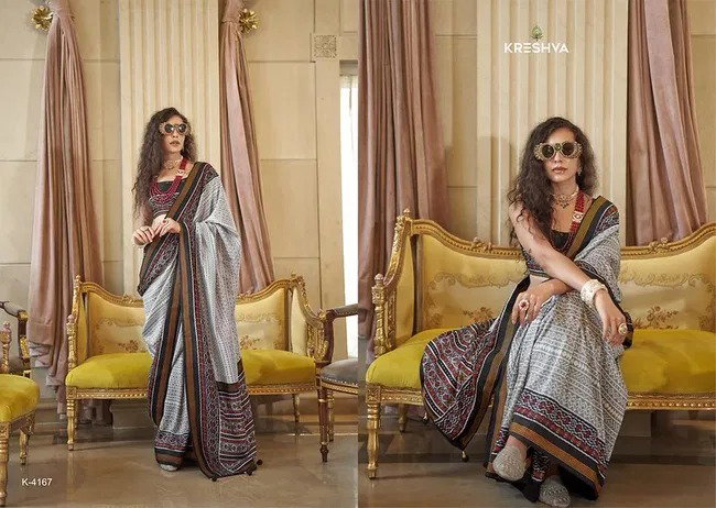 Kreshva Cinderella Silk K-4167 Designer Party Wear Saree Collection