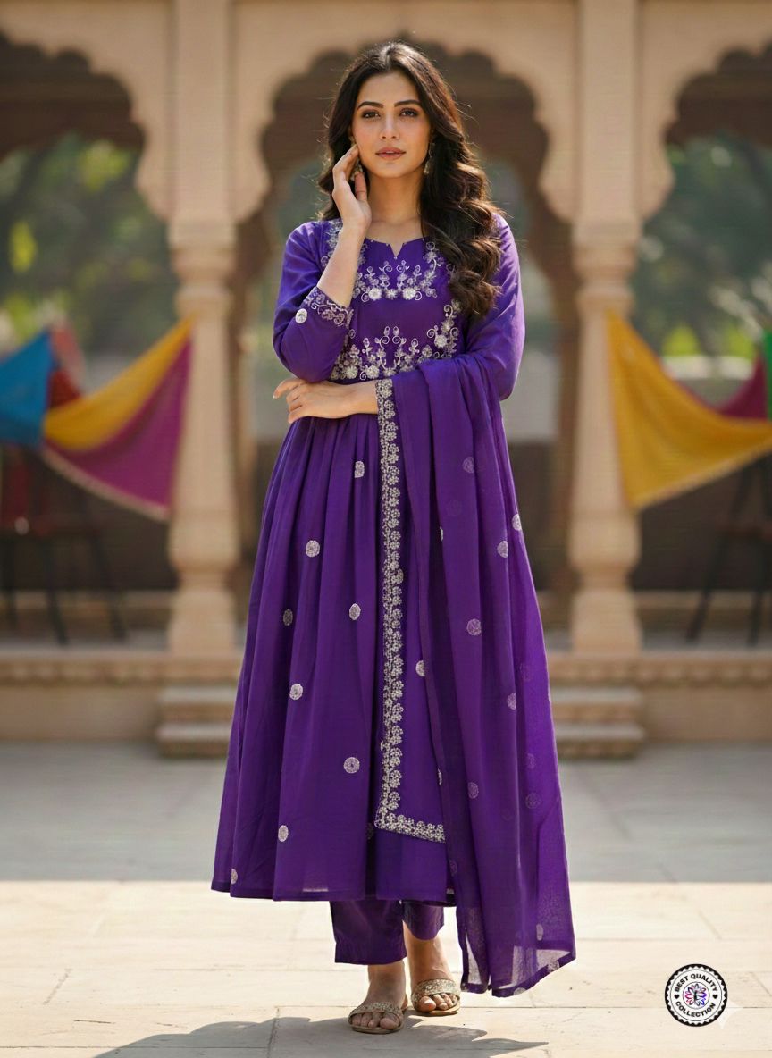 Lekha KL 6029 Rayon Slub Embroidery Printed Kurti Bottom With Dupatta