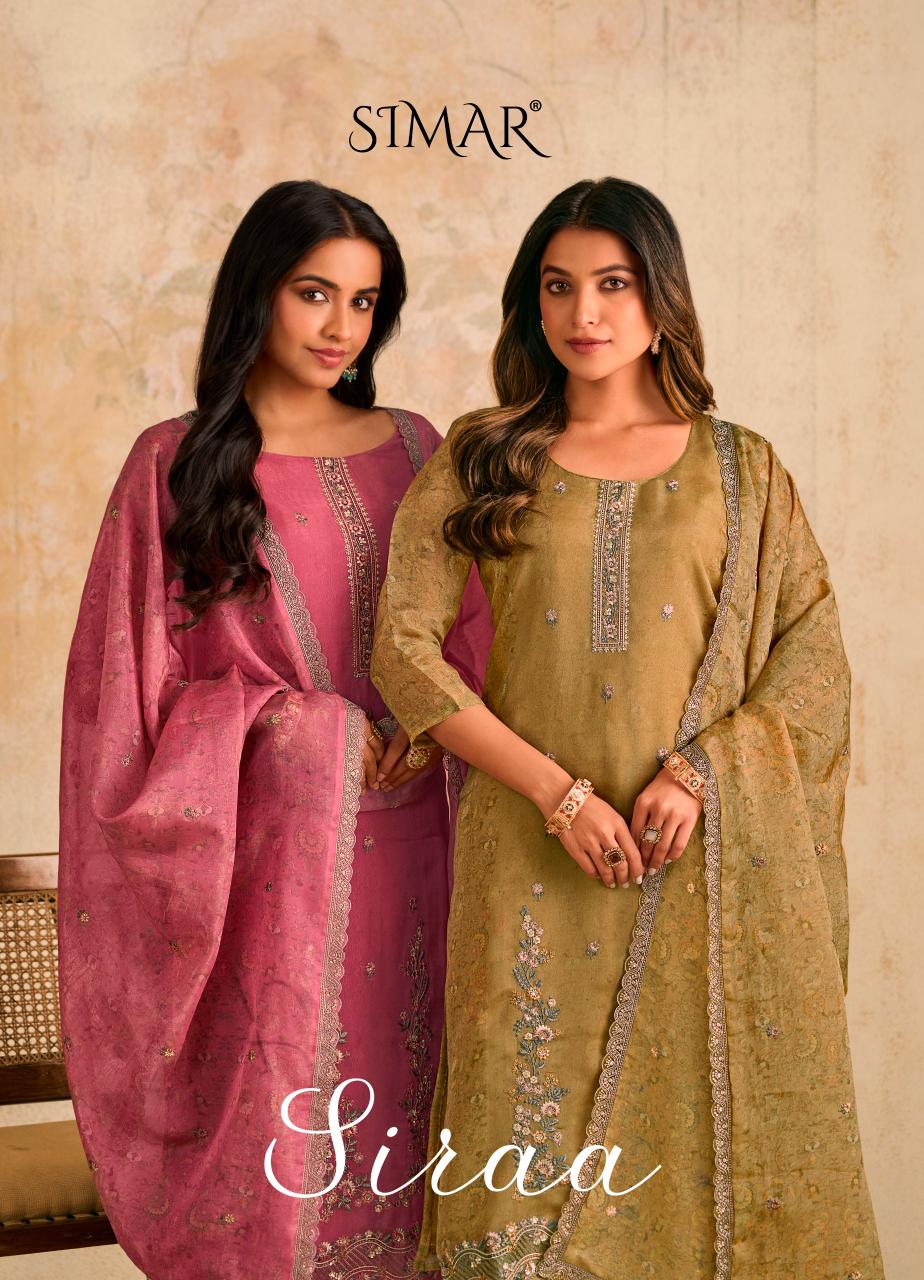 Glossy Simar Siraa Organza With Embroidery Work Salwar Kameez