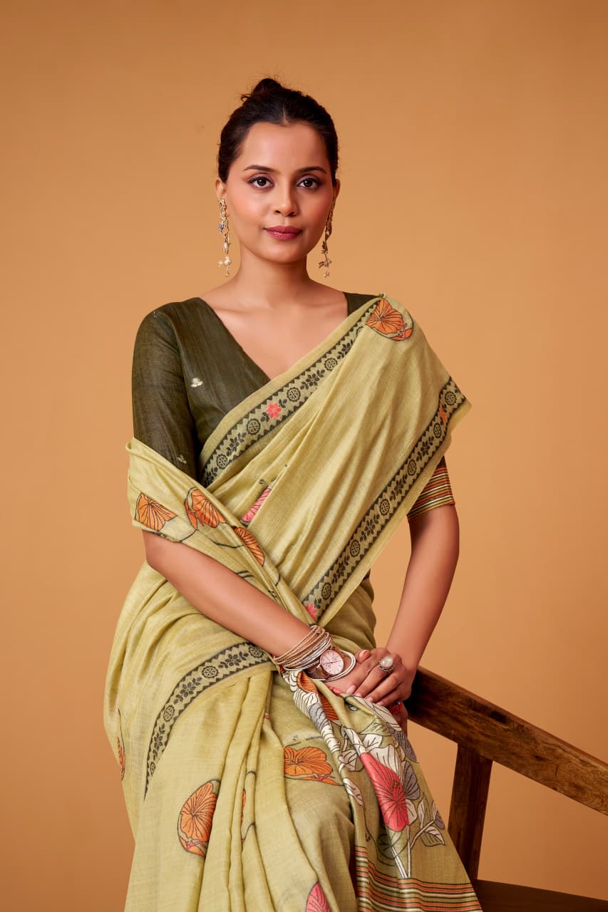 Rajpath Silver Pearls Silk Jamdani Cotton Festive Wear Saree