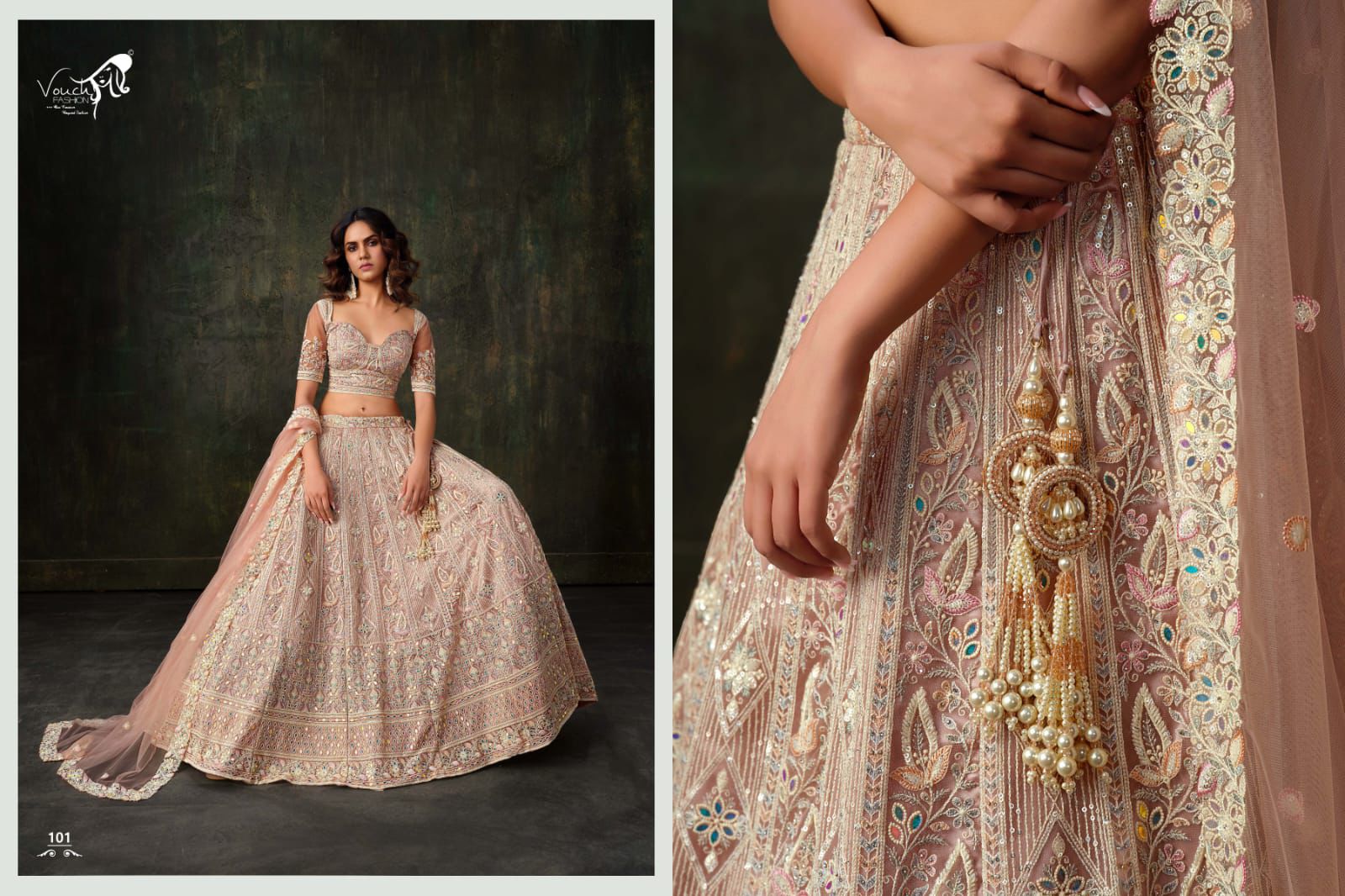 Vouch Sanya Vol 2 Net Heavy Embroidery Lehenga Choli
