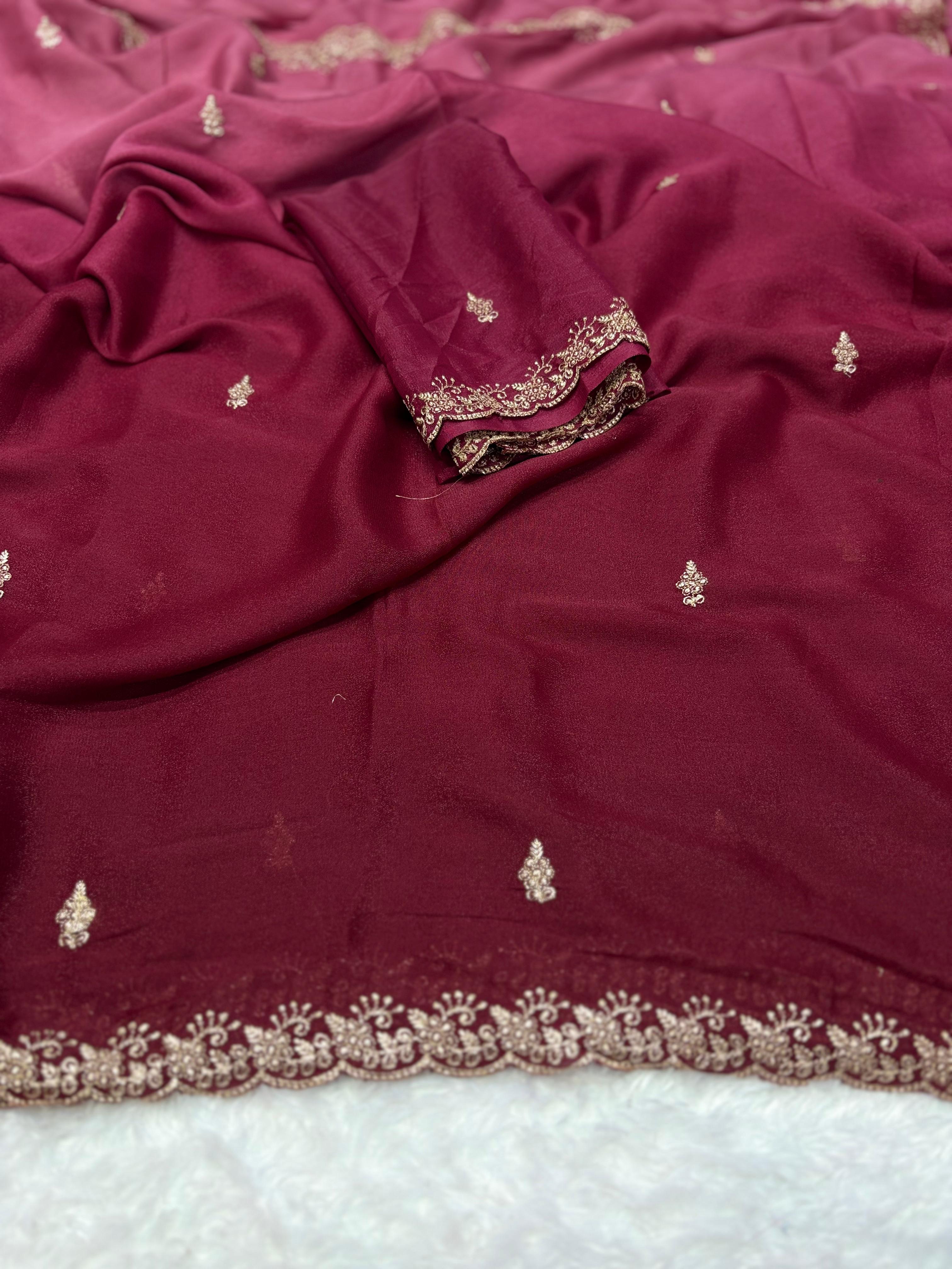 Paris Arhaam Georgette Embriodery Bollywood Saree Collection