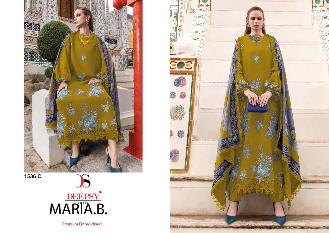 Deepsy Maria B 1536 A To D Chiffon Dupatta Viscose Pakistani Salwar Kameez