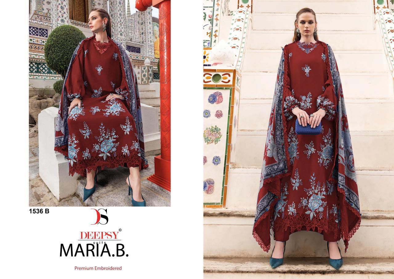 Deepsy Maria B 1536 A To D Chiffon Dupatta Viscose Pakistani Salwar Kameez