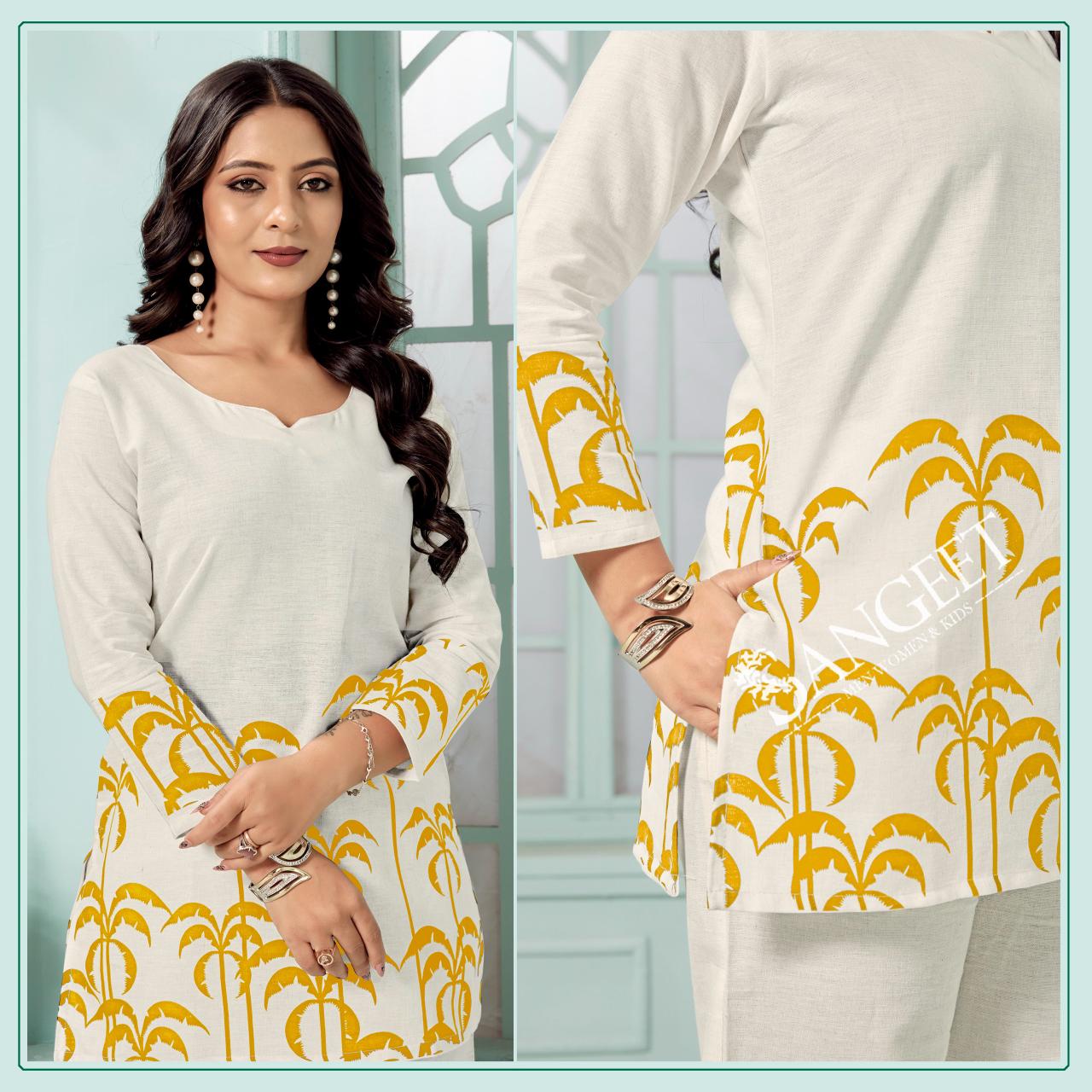 Sangeet Kanak Linen Cotton With Printed Casual Wear Co Ord Set Collection