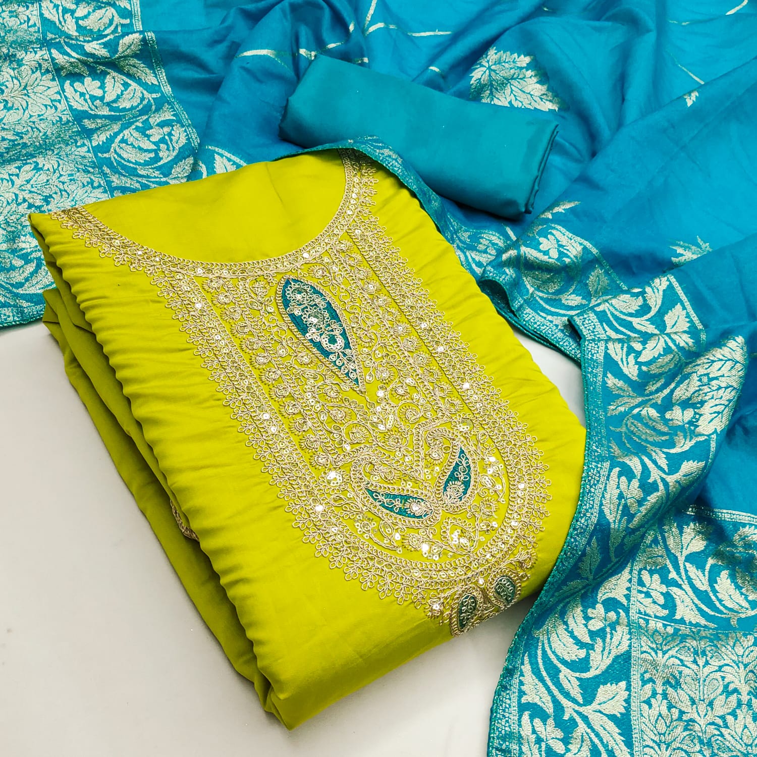 Designer Chandani Vol 1 Roman Silk Kodding Sequance Work Dress material Collection