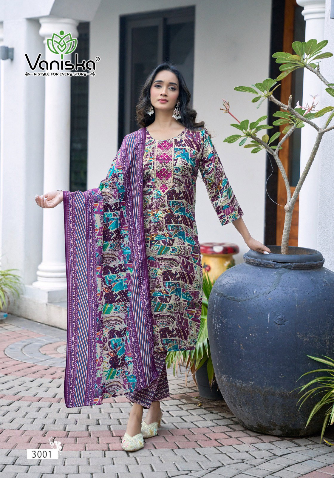 Vaniska Sunrise Vol 3 Capsul Foil Print Kurti Pant And Dupatta Collection