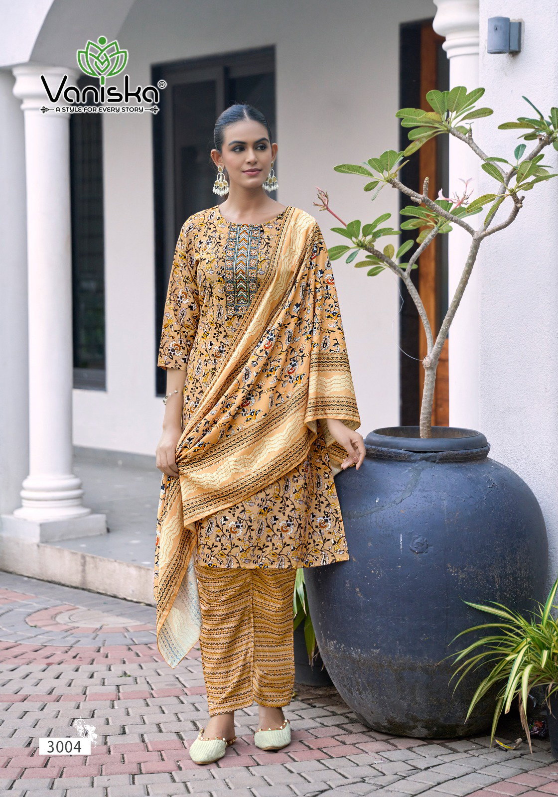 Vaniska Sunrise Vol 3 Capsul Foil Print Kurti Pant And Dupatta Collection