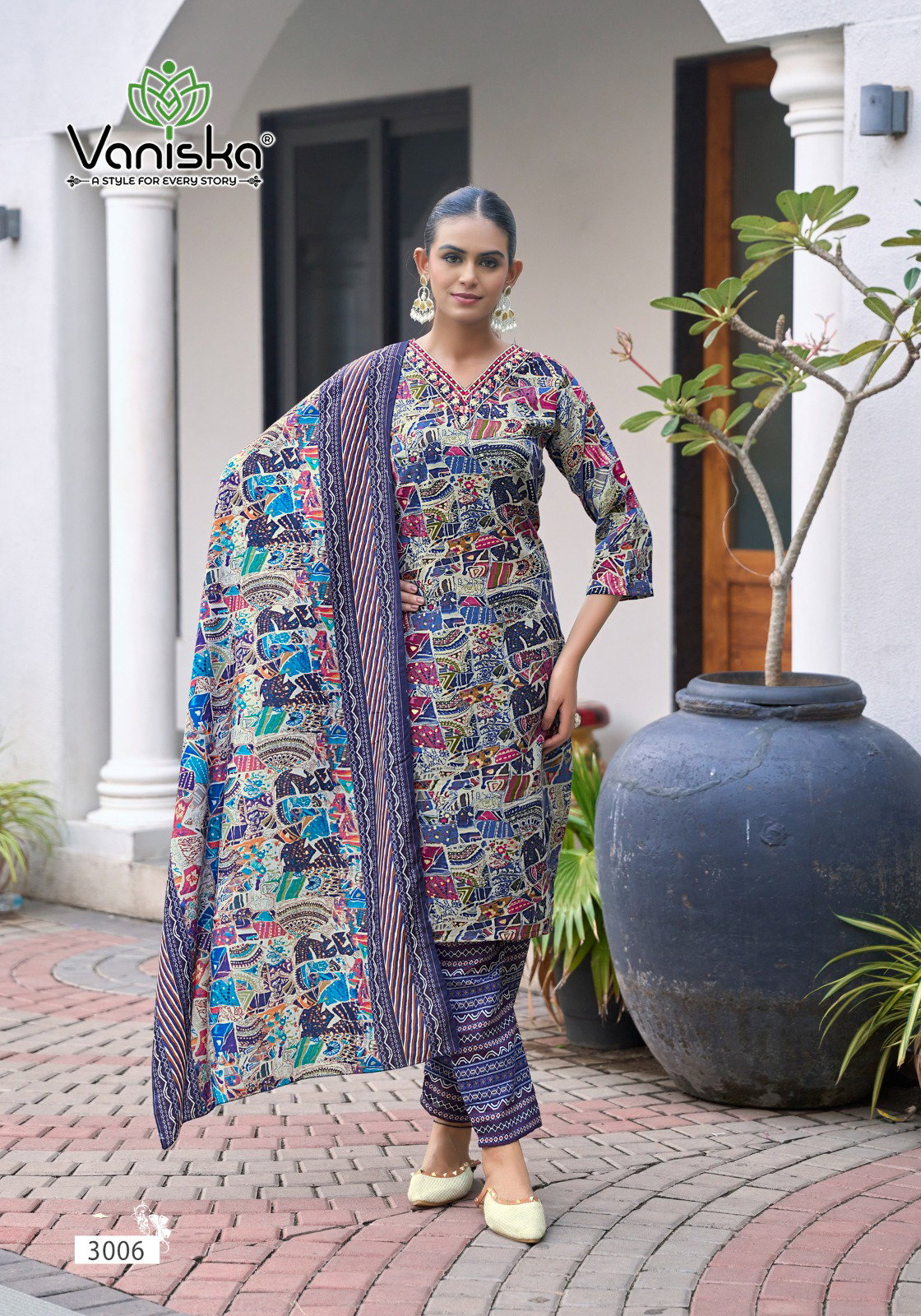 Vaniska Sunrise Vol 3 Capsul Foil Print Kurti Pant And Dupatta Collection