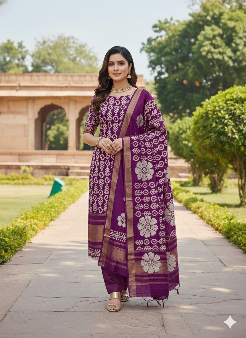 Rnx 5057 Gaji Silk Batik Printed Dress Material Collection